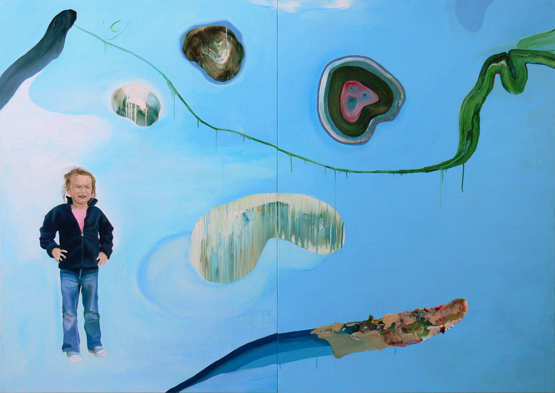 Sans titre, acrylic on canvas, 228 (114x2) x 162, 2008