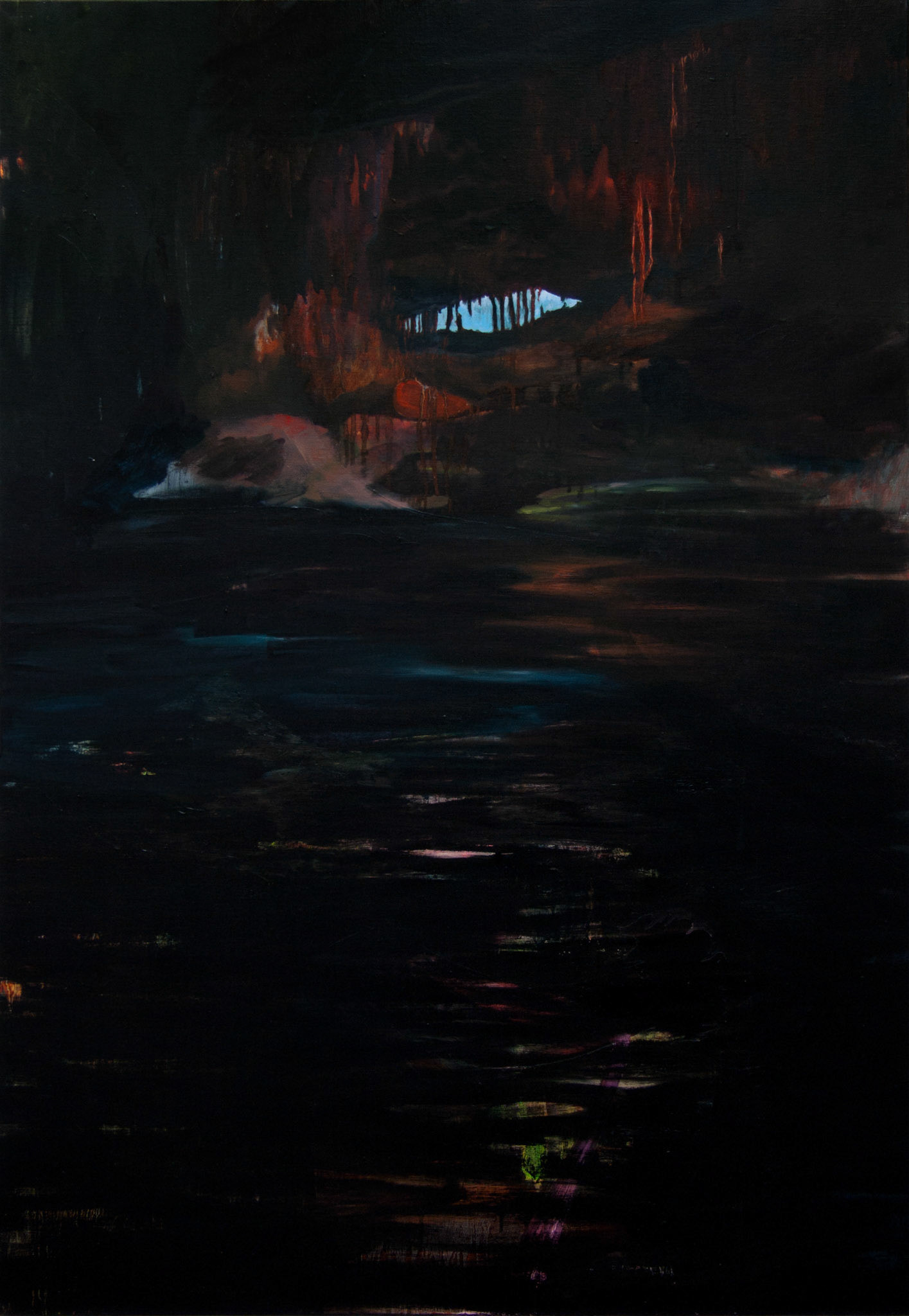 Echo, fusain sur toile, 130x89, 2014