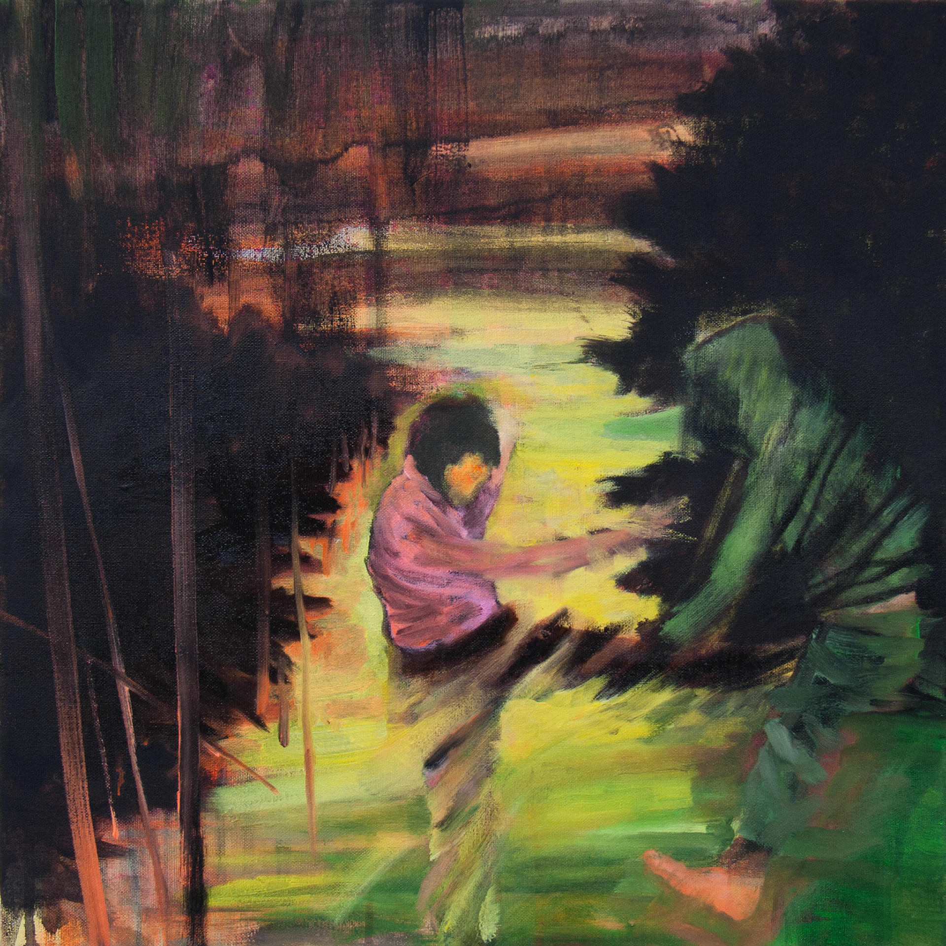 Survie, huile et acrylique sur toile, 50x50, 2014