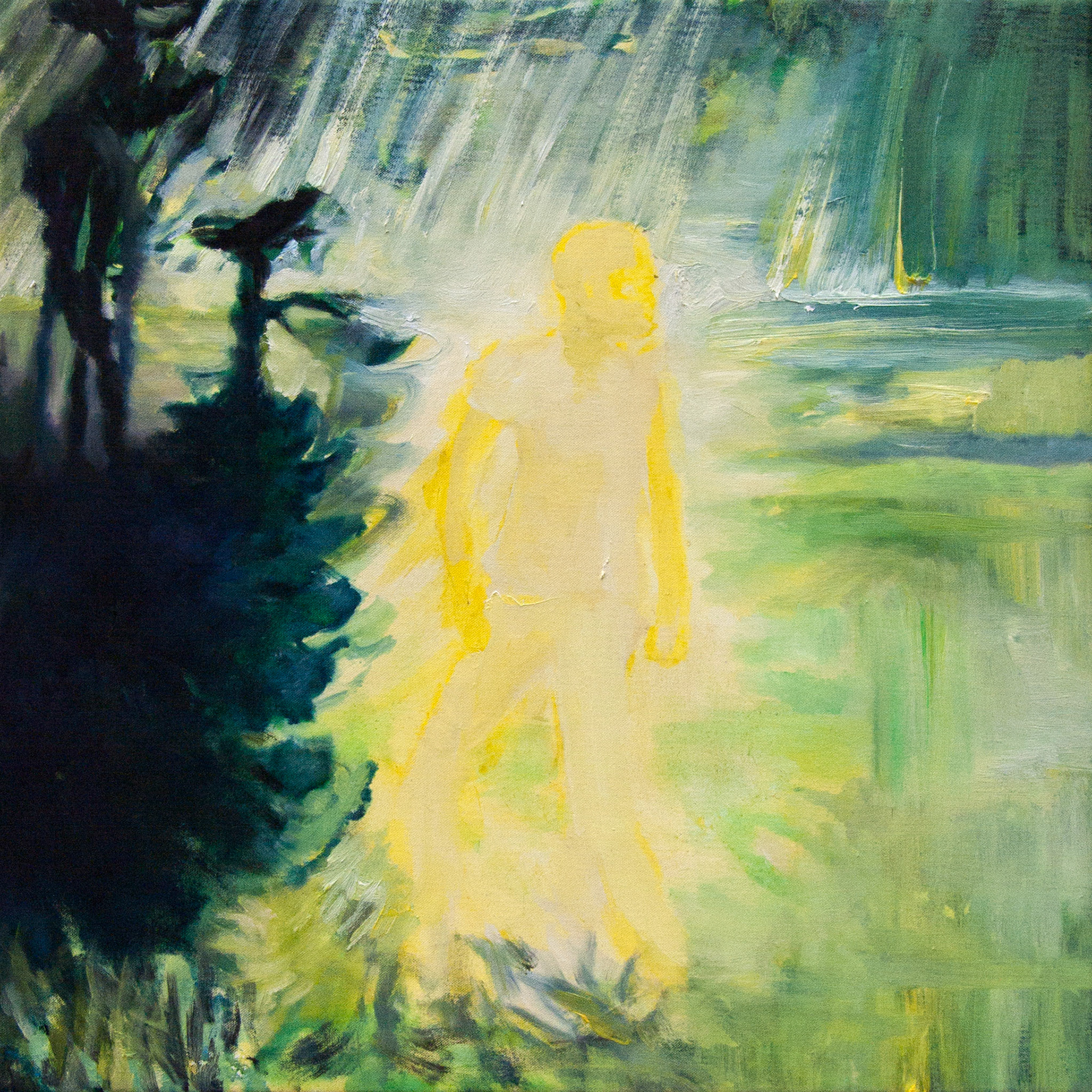En chemin, huile et acrylique sur toile, 50x50, 2014