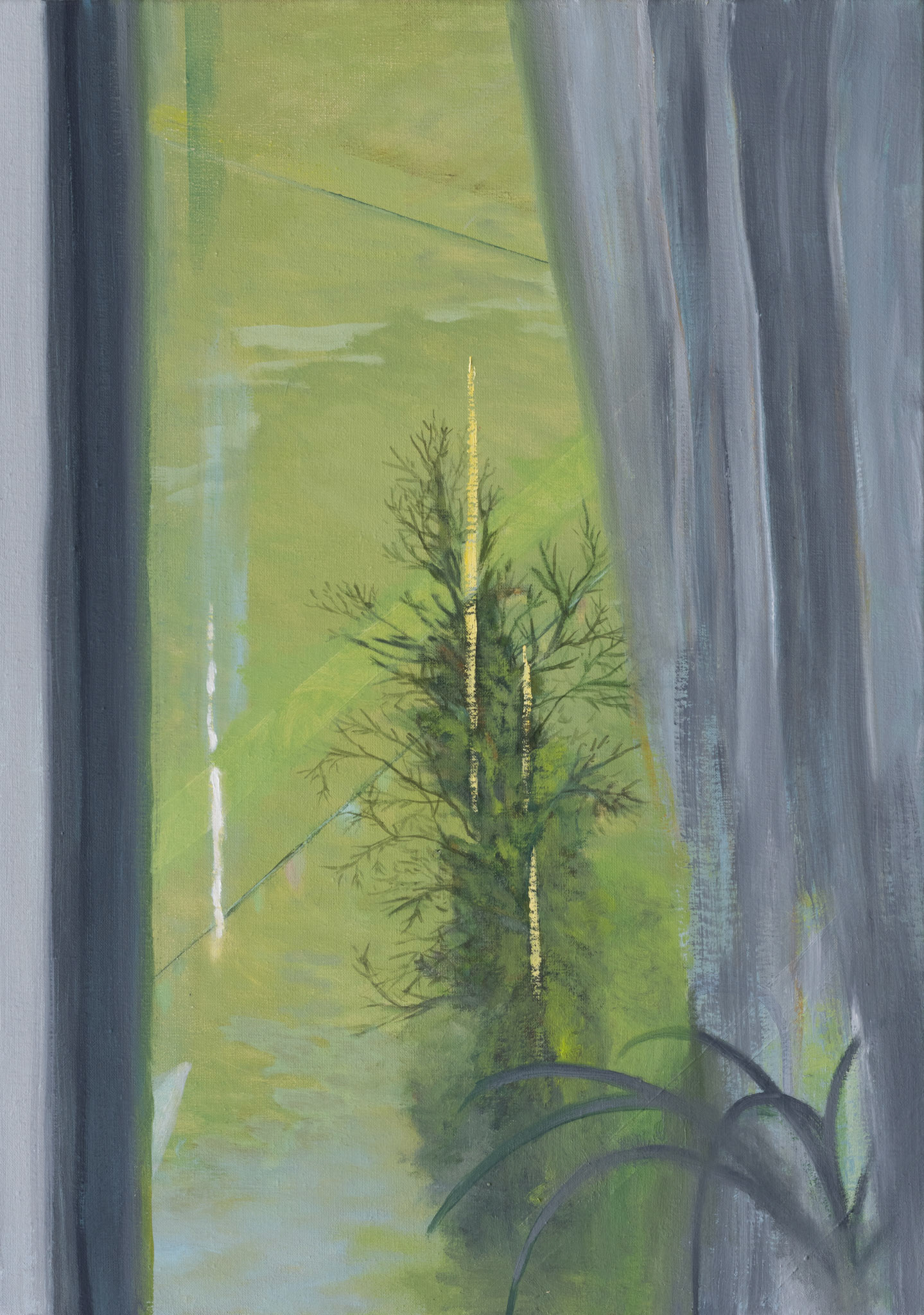 Entre deux eaux, huile sur toile,70x50, 2021