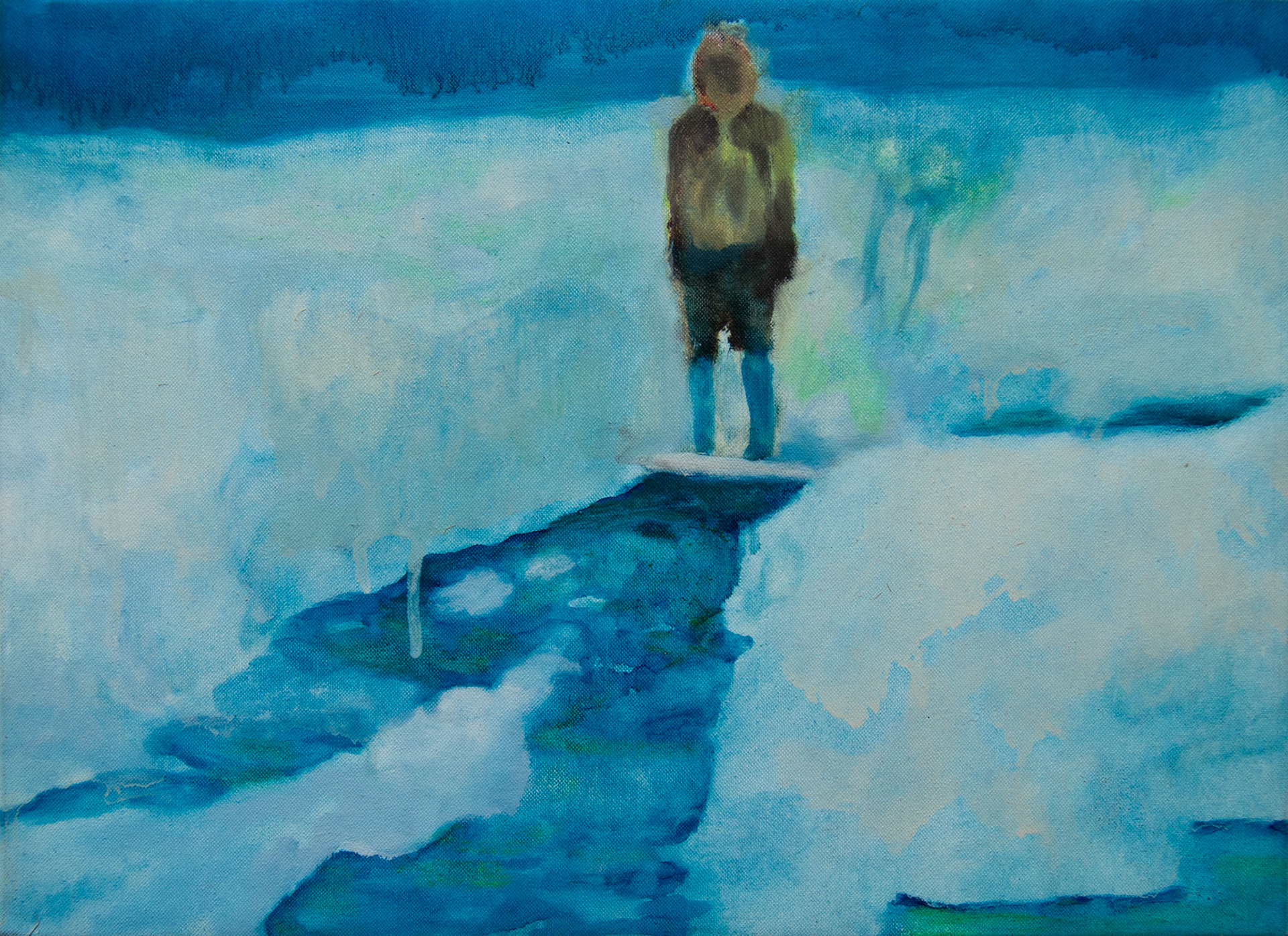 Passerelle, oil and acrylic on canvas, 33x24, 2018