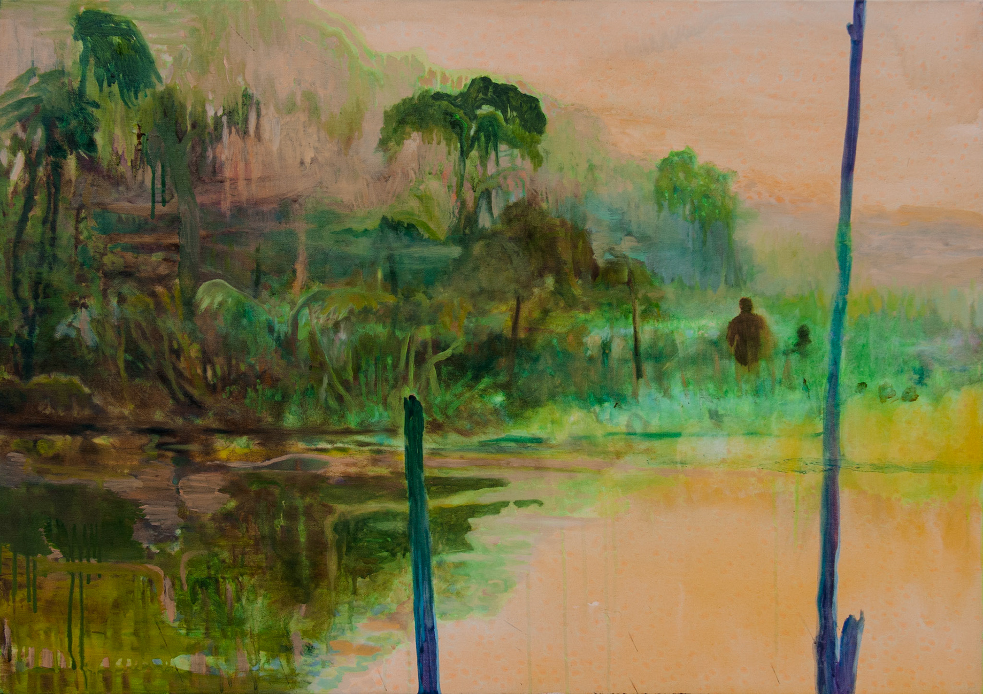 Indifférente moiteur, oil and acrylic on canvas, 92x65, 2018