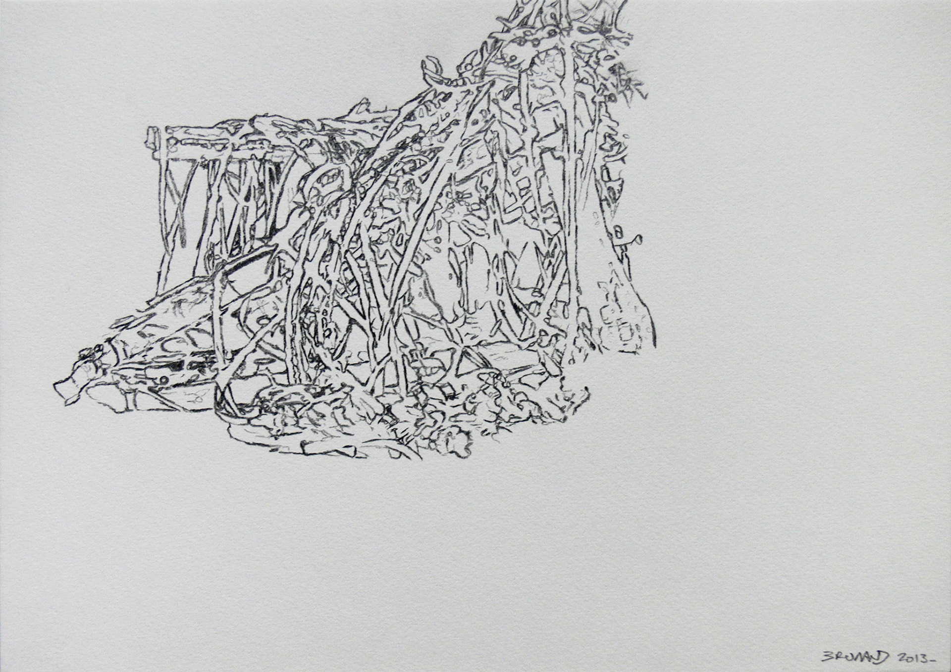 Fragments, graphite sur papier, 21x29,7, 2013