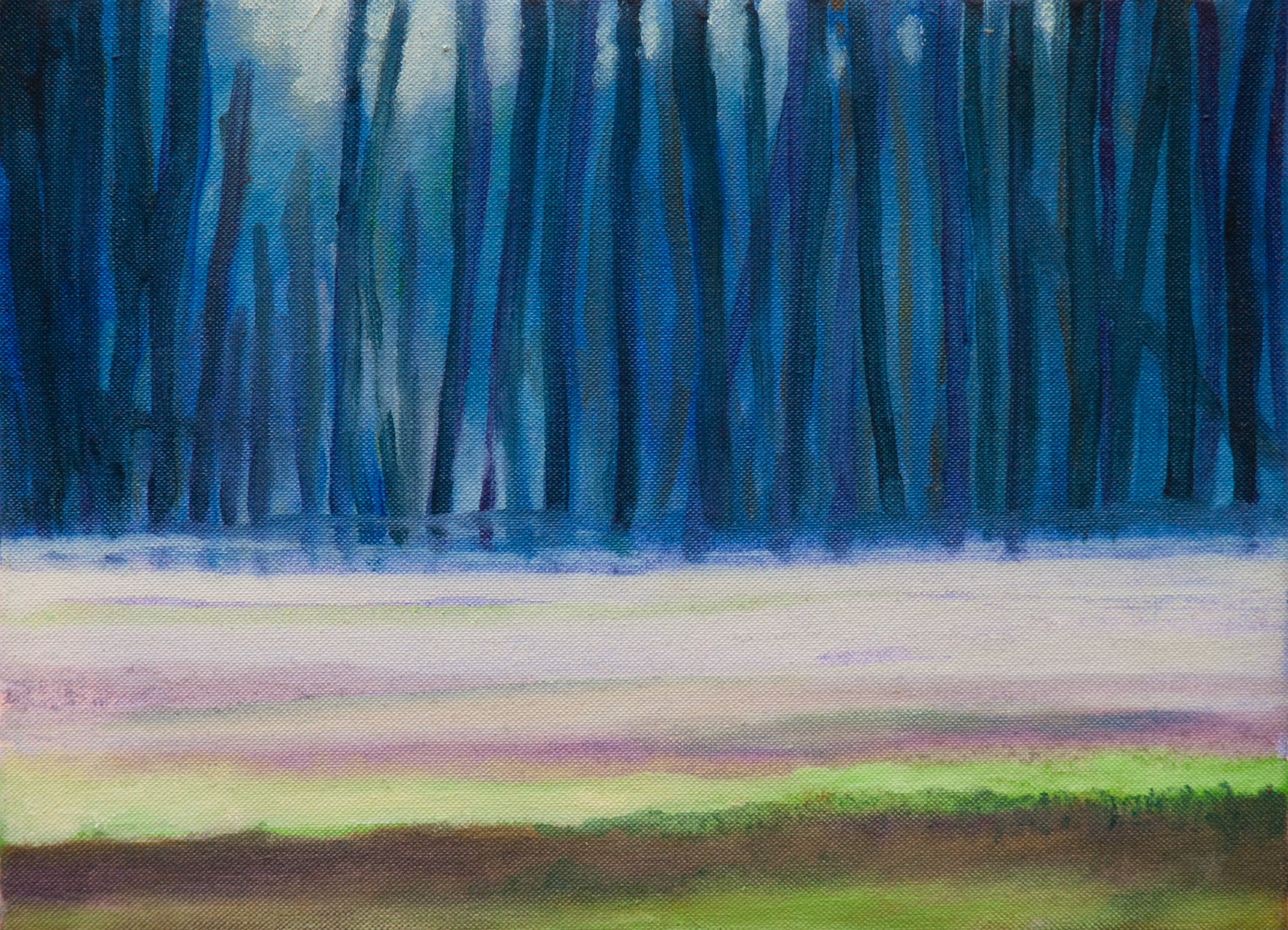 Un duvet d'écorce bleue, oil and acrylic on canvas, 22x16, 2018