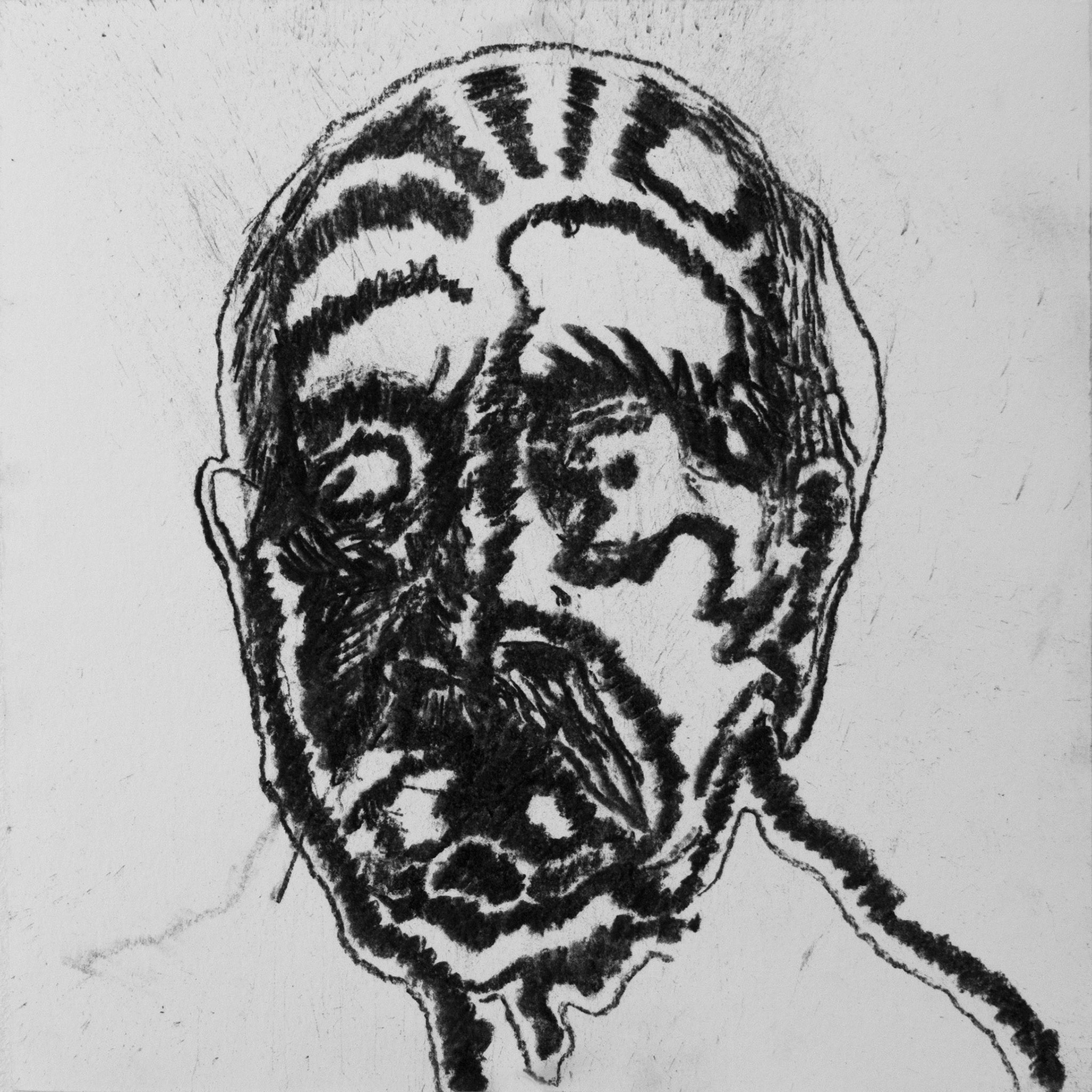 Famille 04, fusain sur papier, 24x24, 2015