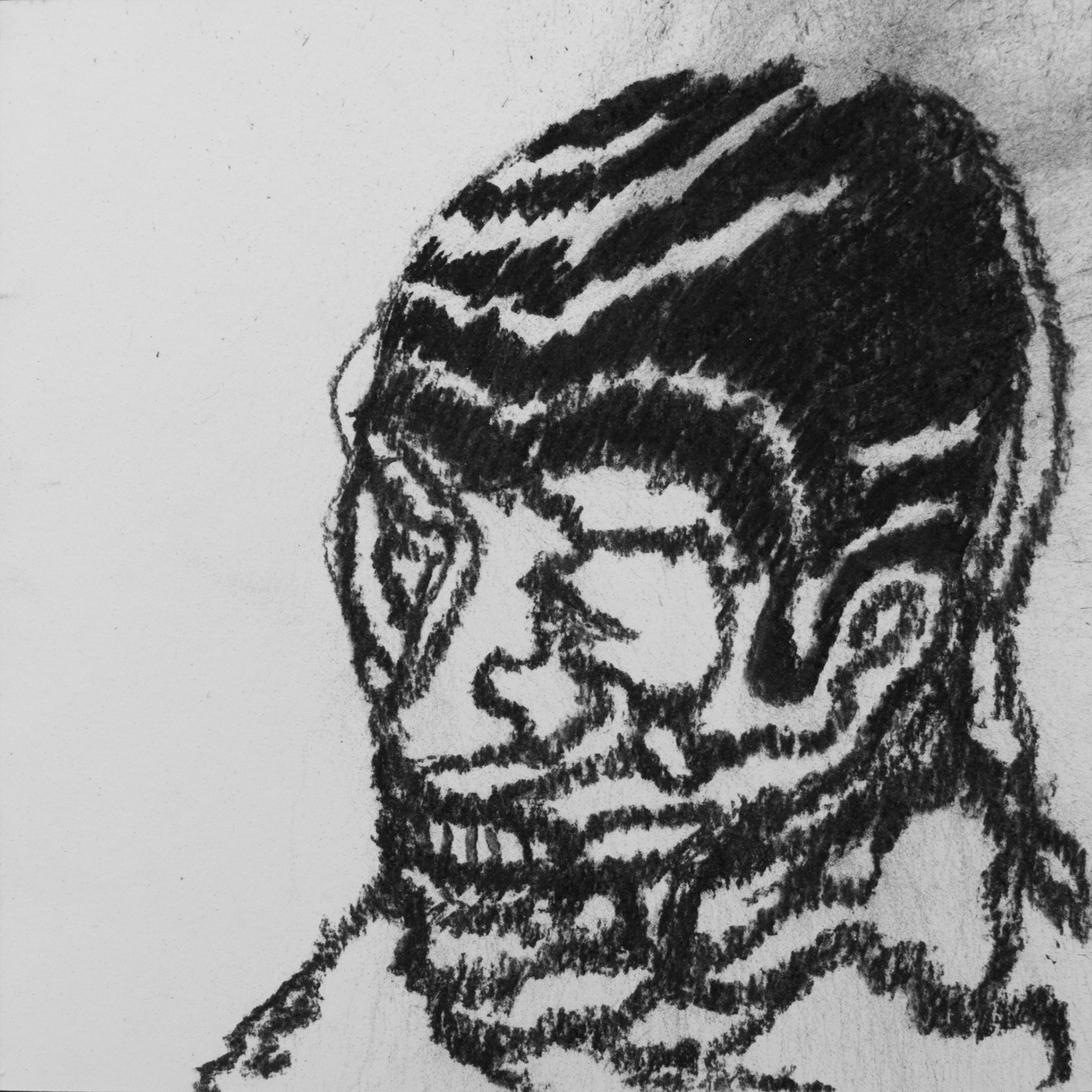 Famille 00, fusain sur papier, 24x24, 2015