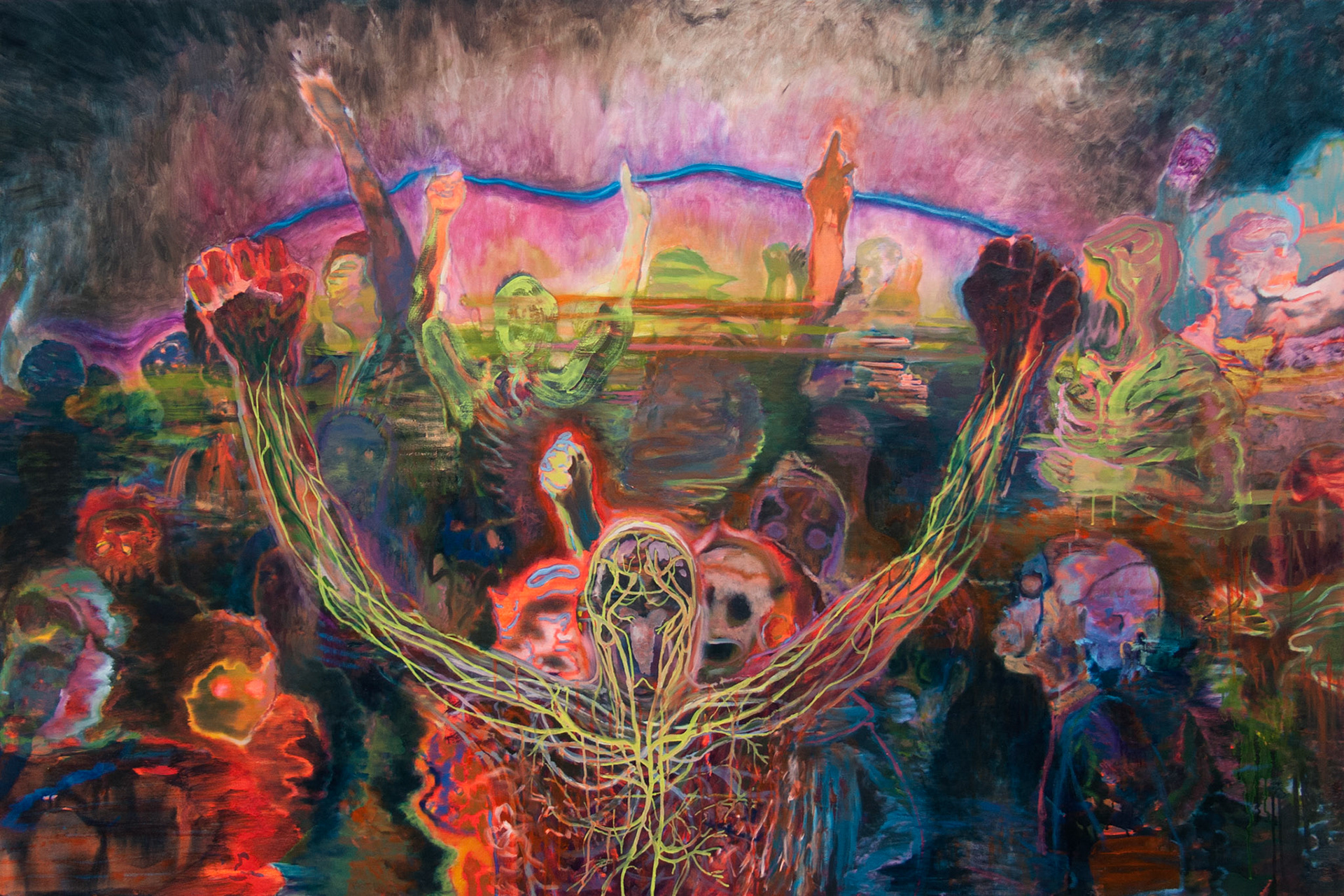 We want !!, oil on canvas, 195x130, 2017