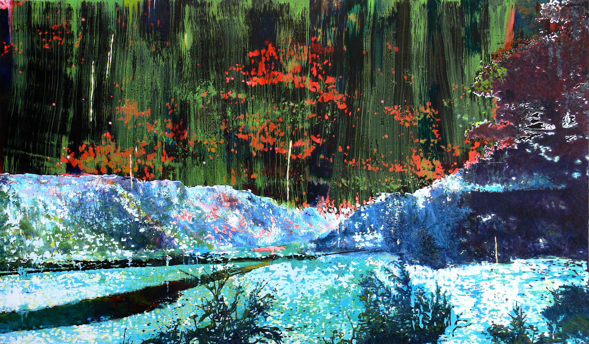 Arrivé-là,-je-m'arrétais, oil and acrylic on canvas, 195x114, 2011