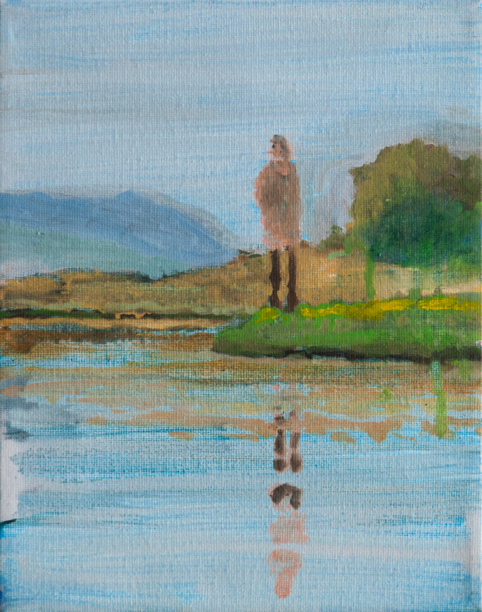 Un peu plus lon, oil and acrylic on canvas, 19x24, 2018