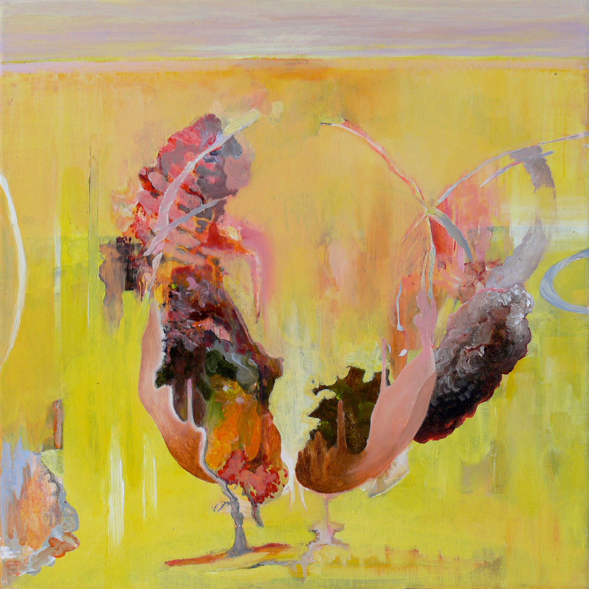 Tentative de connexion, acrylic on canvas, 40x40, 2009