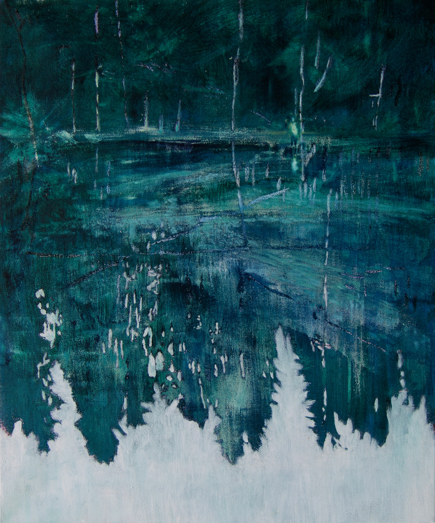 Lac blanc, oil and acrylic on canvas, 60x81, 2018