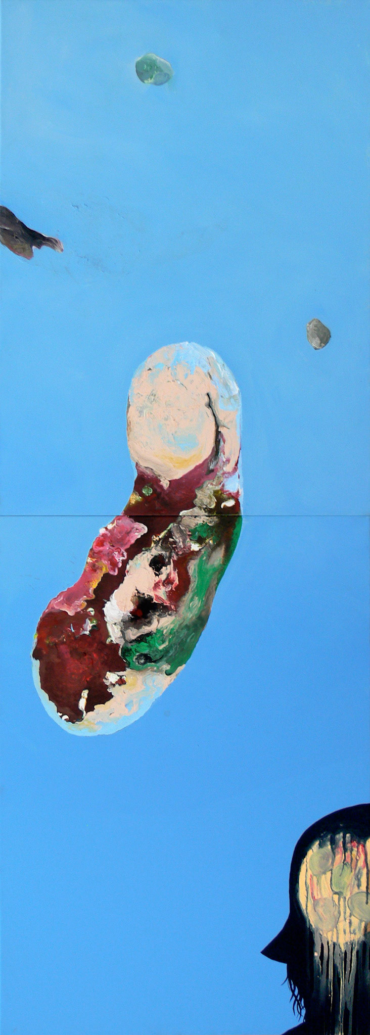 Midi, acrylic on canvas, 50 x 114 (70x2), 2008