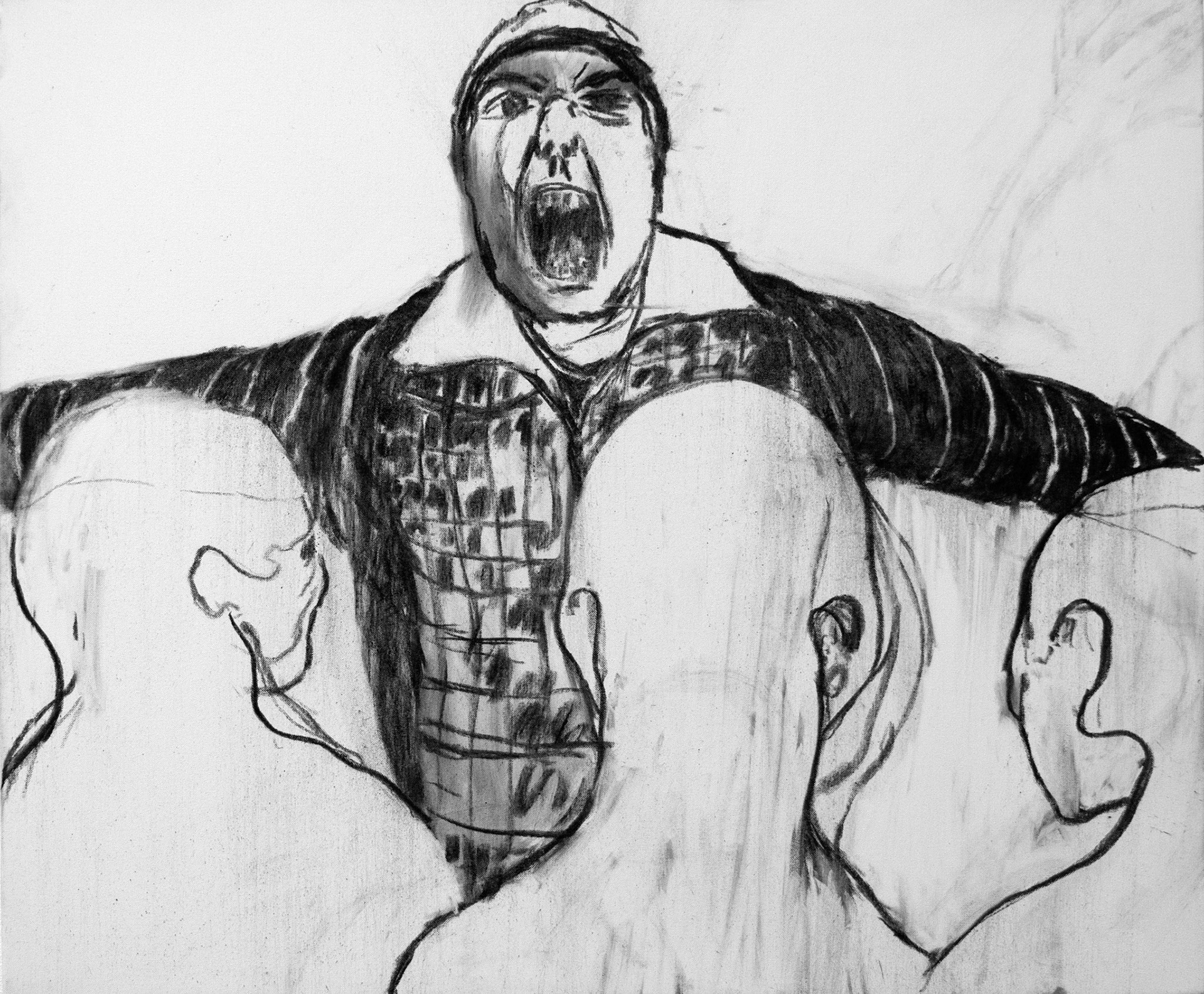 Indiférence, fusain sur toile, 45x54, 2015