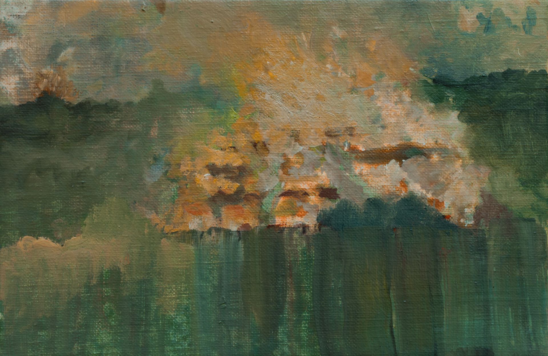Le bucher des forêts, acrylic and oil on canvas, 33x22, 2026