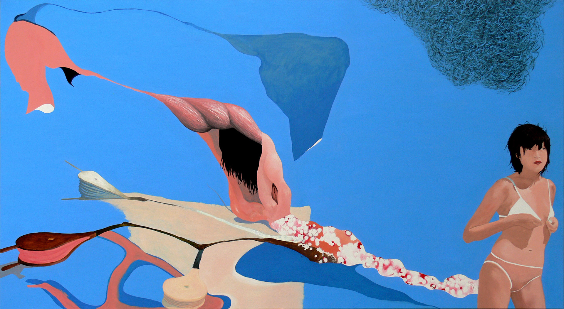 Vacances, acrylic on canvas, 201 x 110, 2007