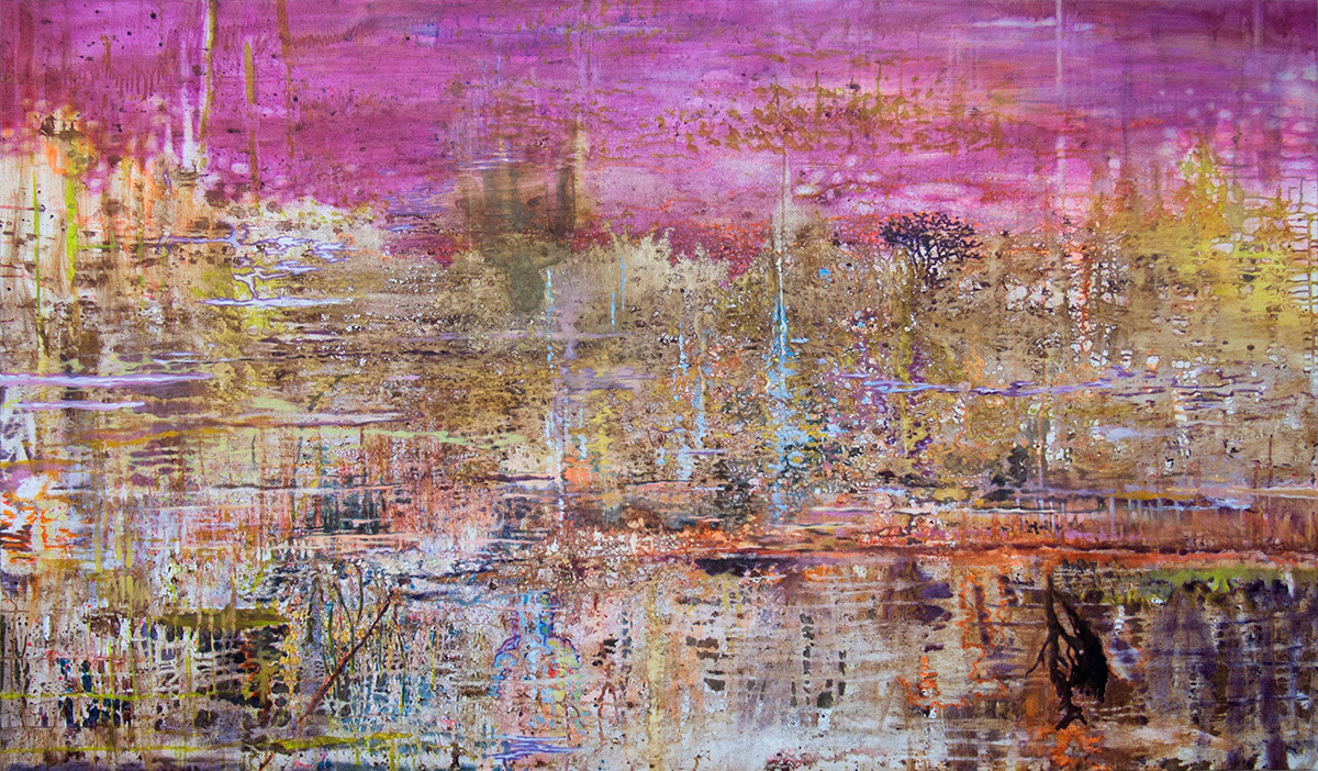 Strates, huile et acrylique sur toile, 114x195, 2013