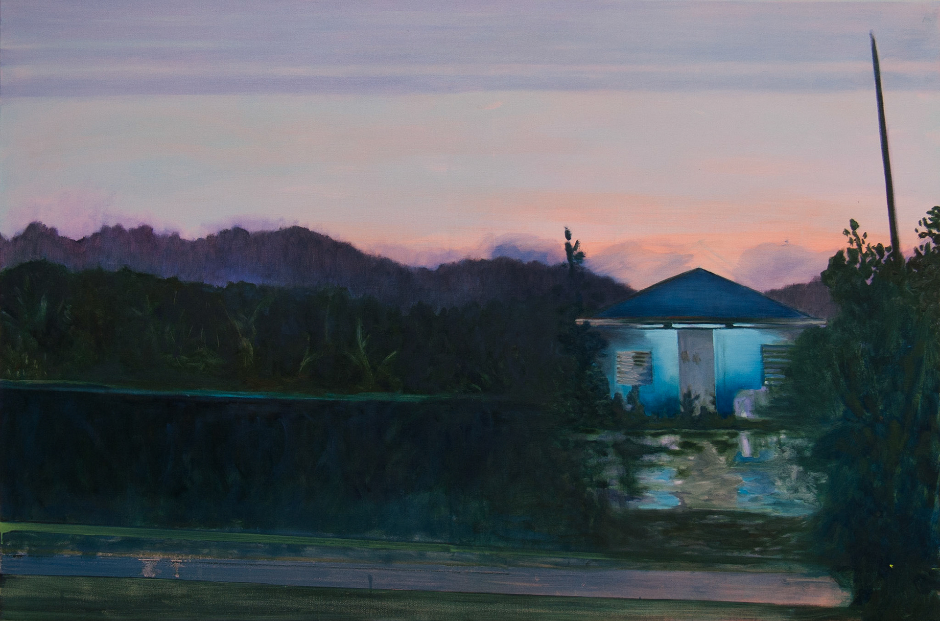 La maison bleue, oil on canvas, 146x97cm, 2018