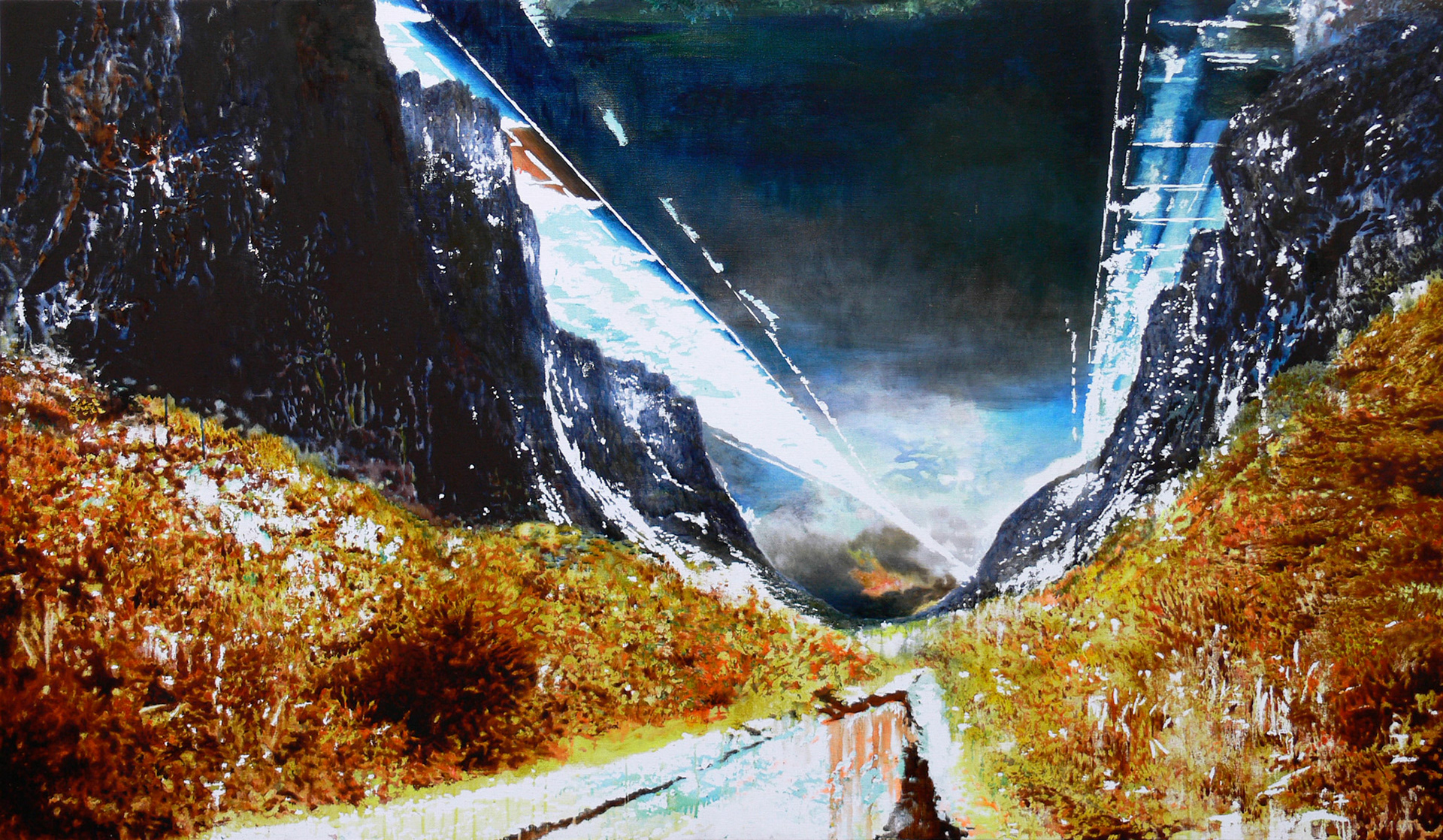 Passage furtif, oil and acrylic on canvas, 195x114, 2011