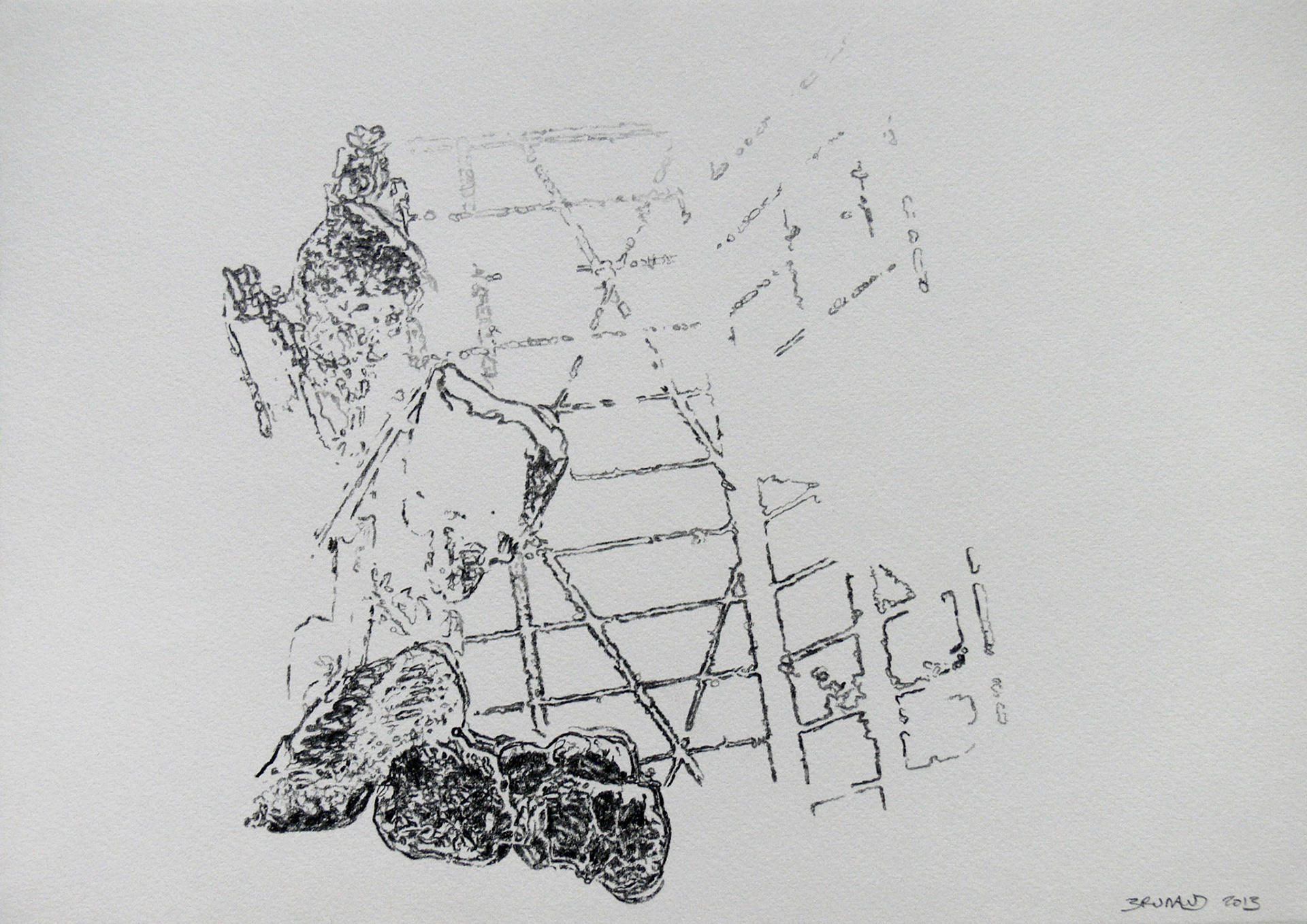 Fragments, graphite sur papier, 21x29,7, 2013