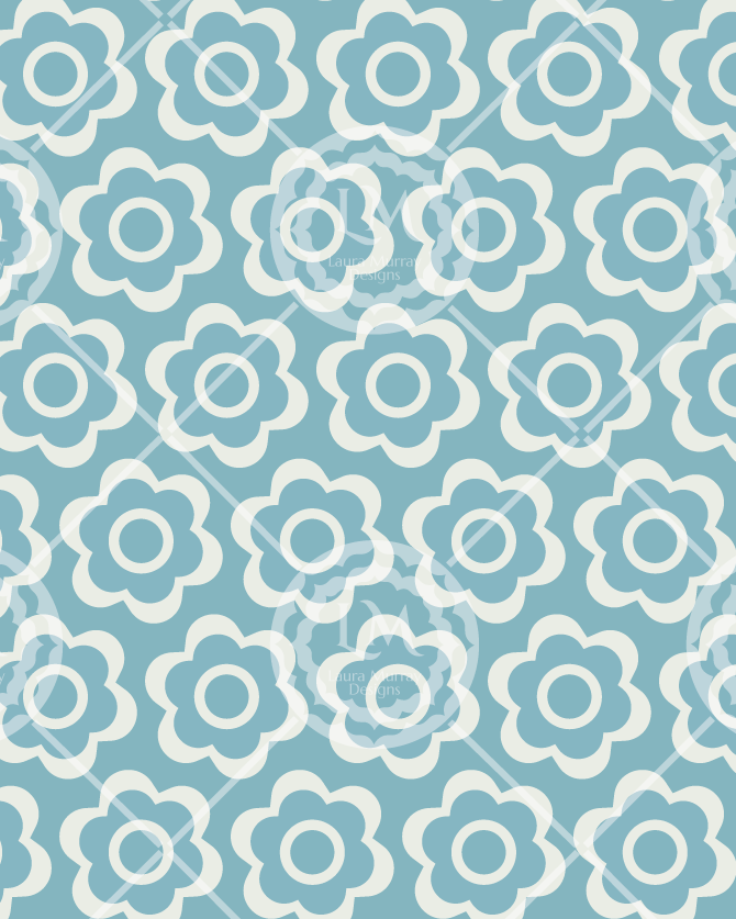 Blue Blooms on Blue