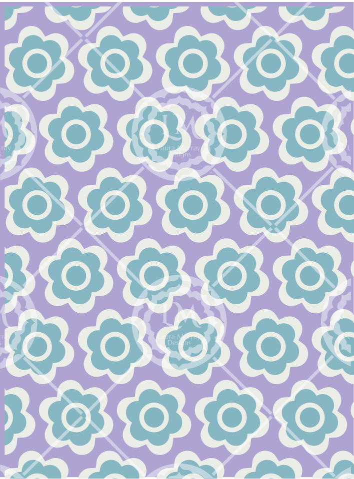 Blue Blooms on Violet