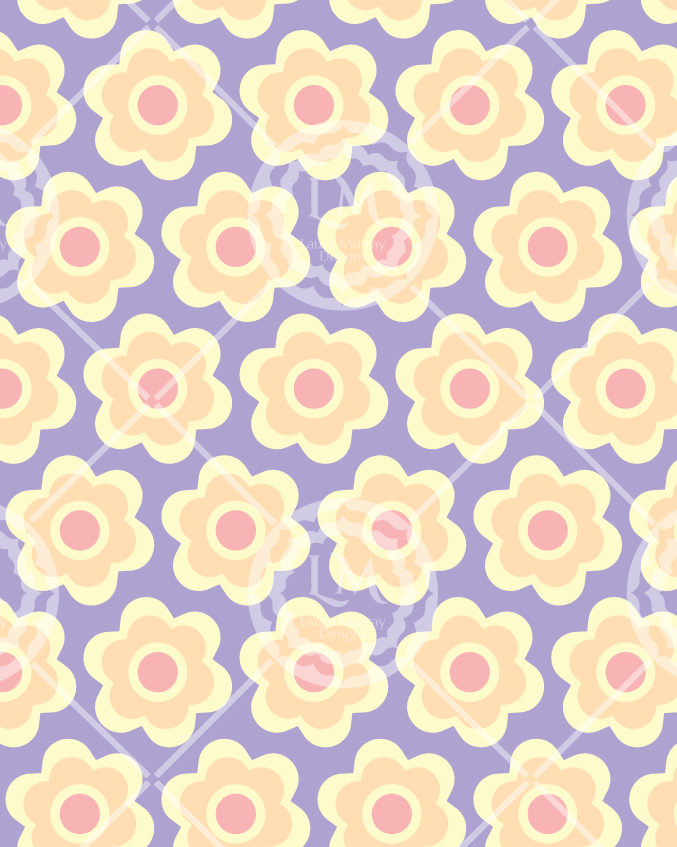 Peach Petals on Violet