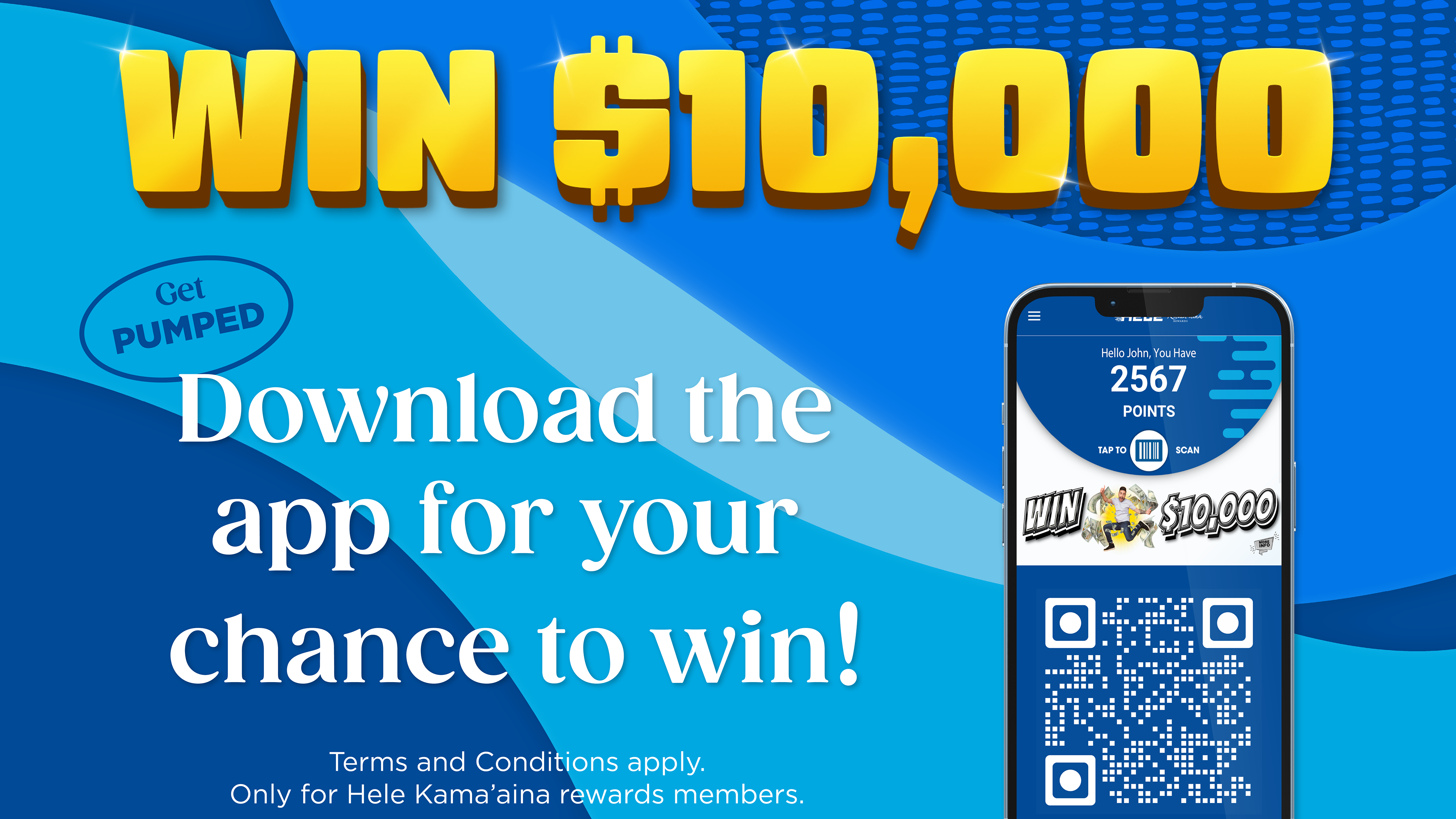 Hele - Digital screen for the $10,000 sweepstakes