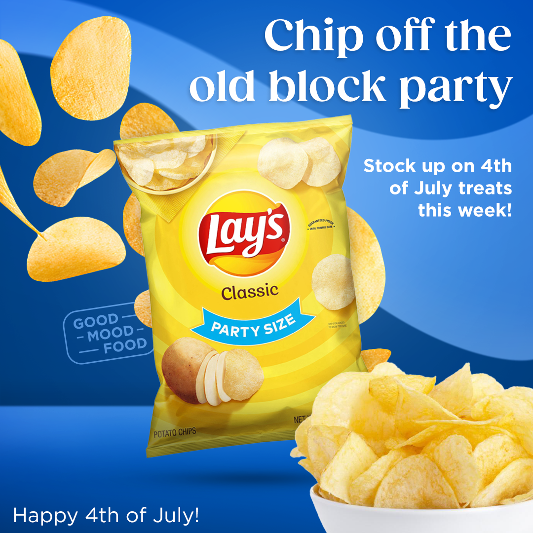 4th of July social media post urging customers to get their party favors at Hele