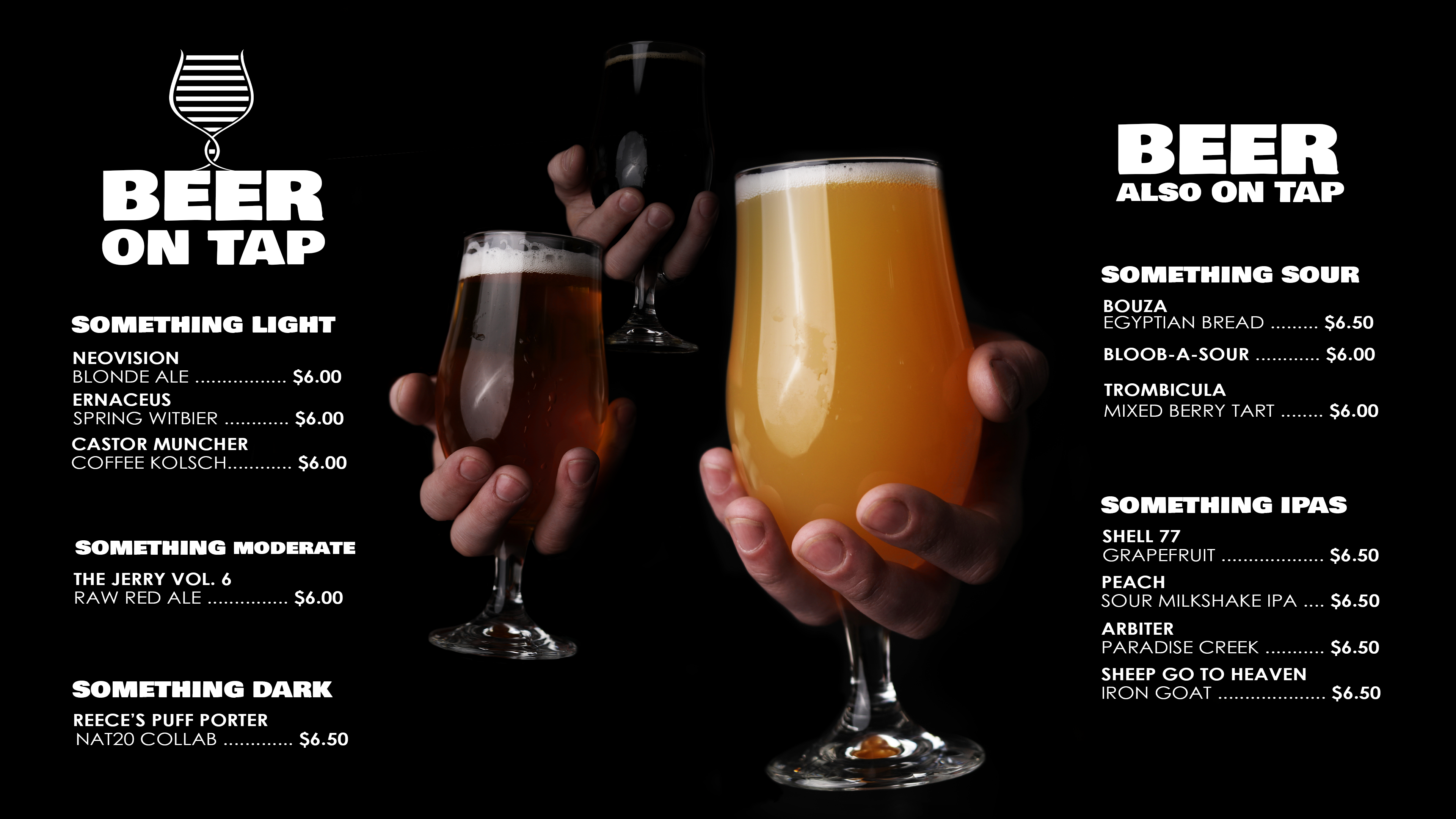 Page two of television display graphics within the brewery.