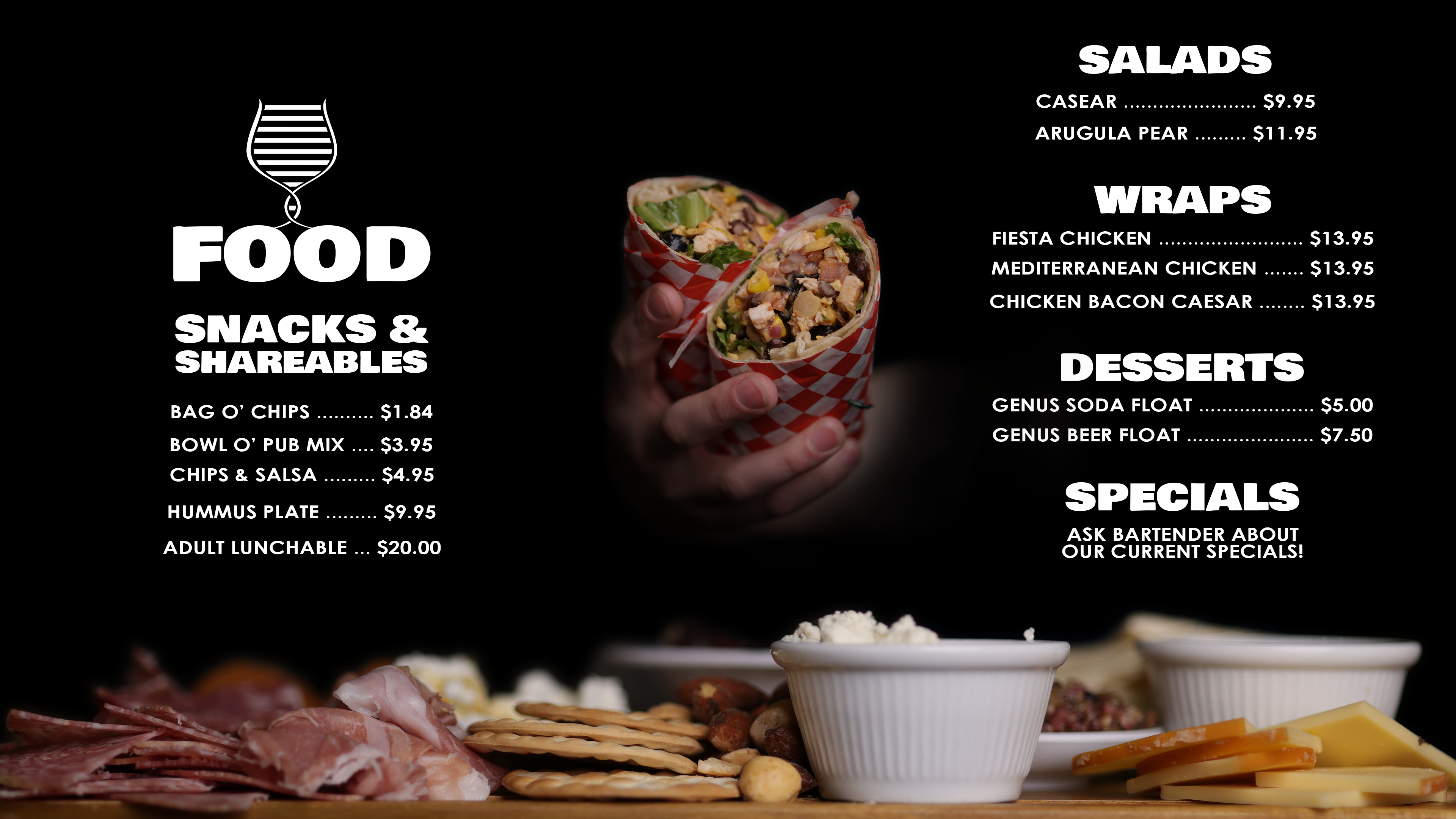 Page three of television display graphics within the brewery.