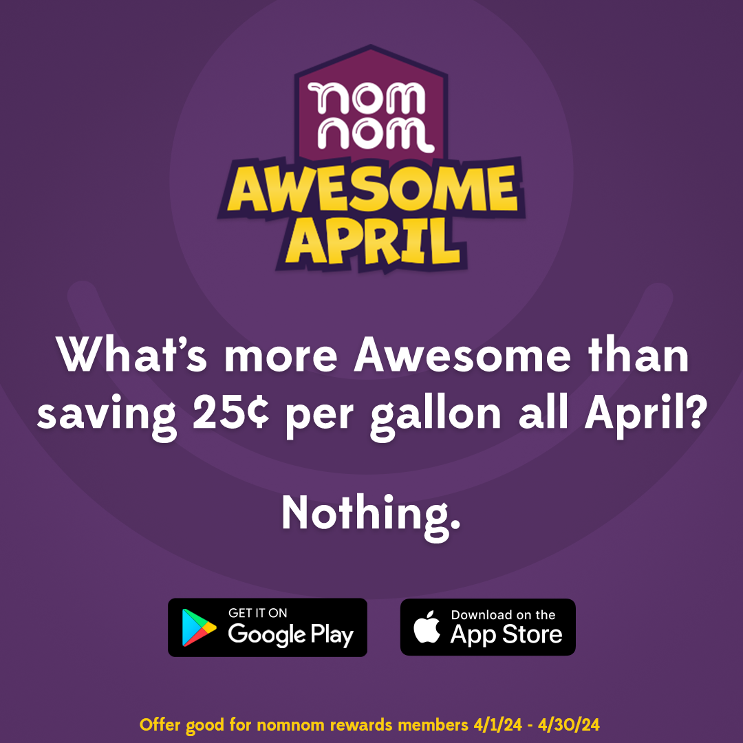 nomnom Instagram post to promote the 25¢ per gallon savings for April