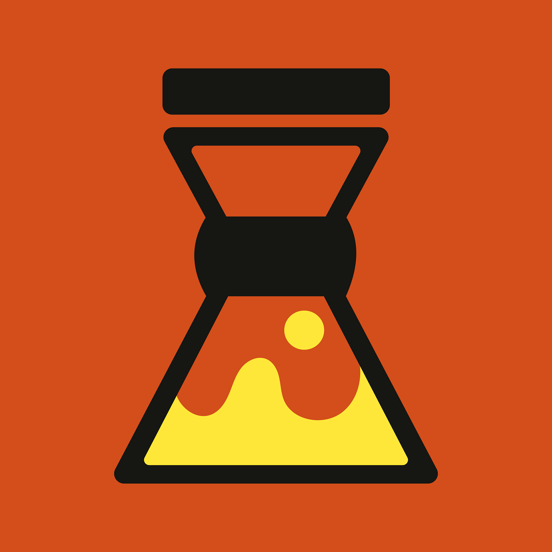 Logo showcases a press system for brewing tea.