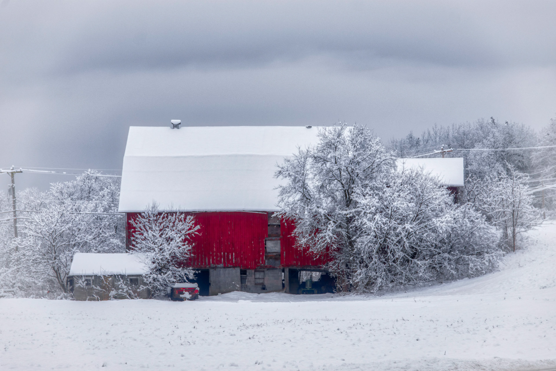 Red Barn Windsor Winter of 2021