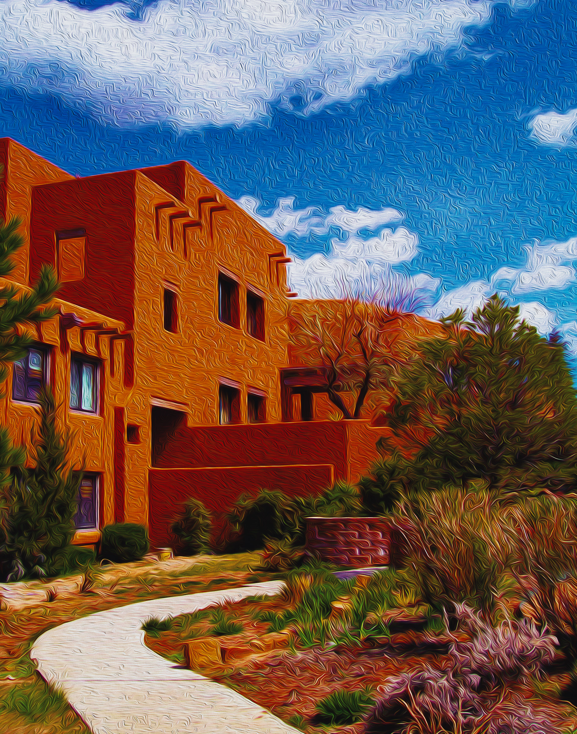 Adobe Style Hotel Courtyard