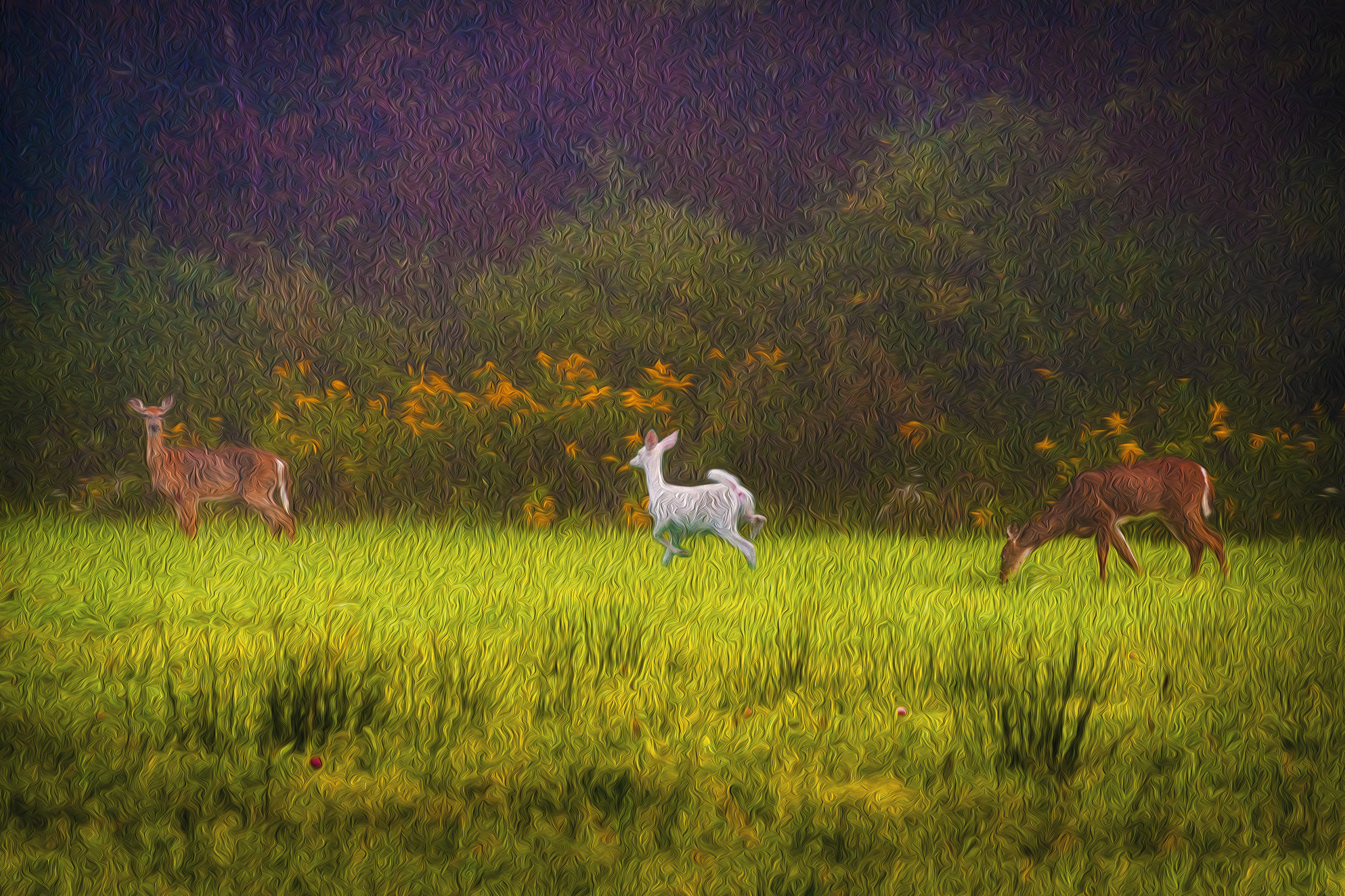 Albino Deer Family
