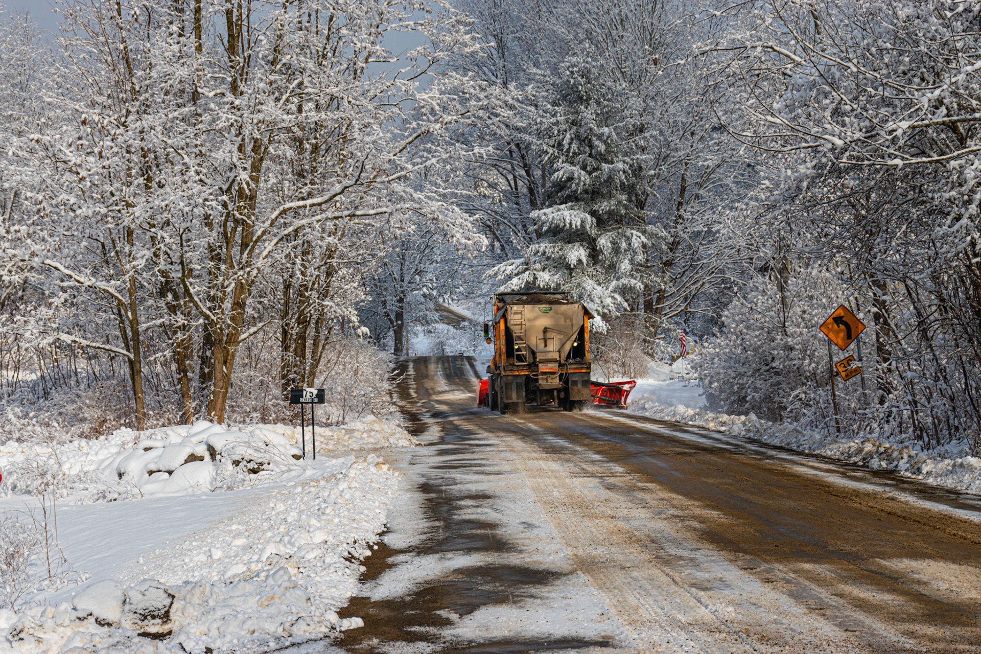 Snowplow Clearing Seward Road