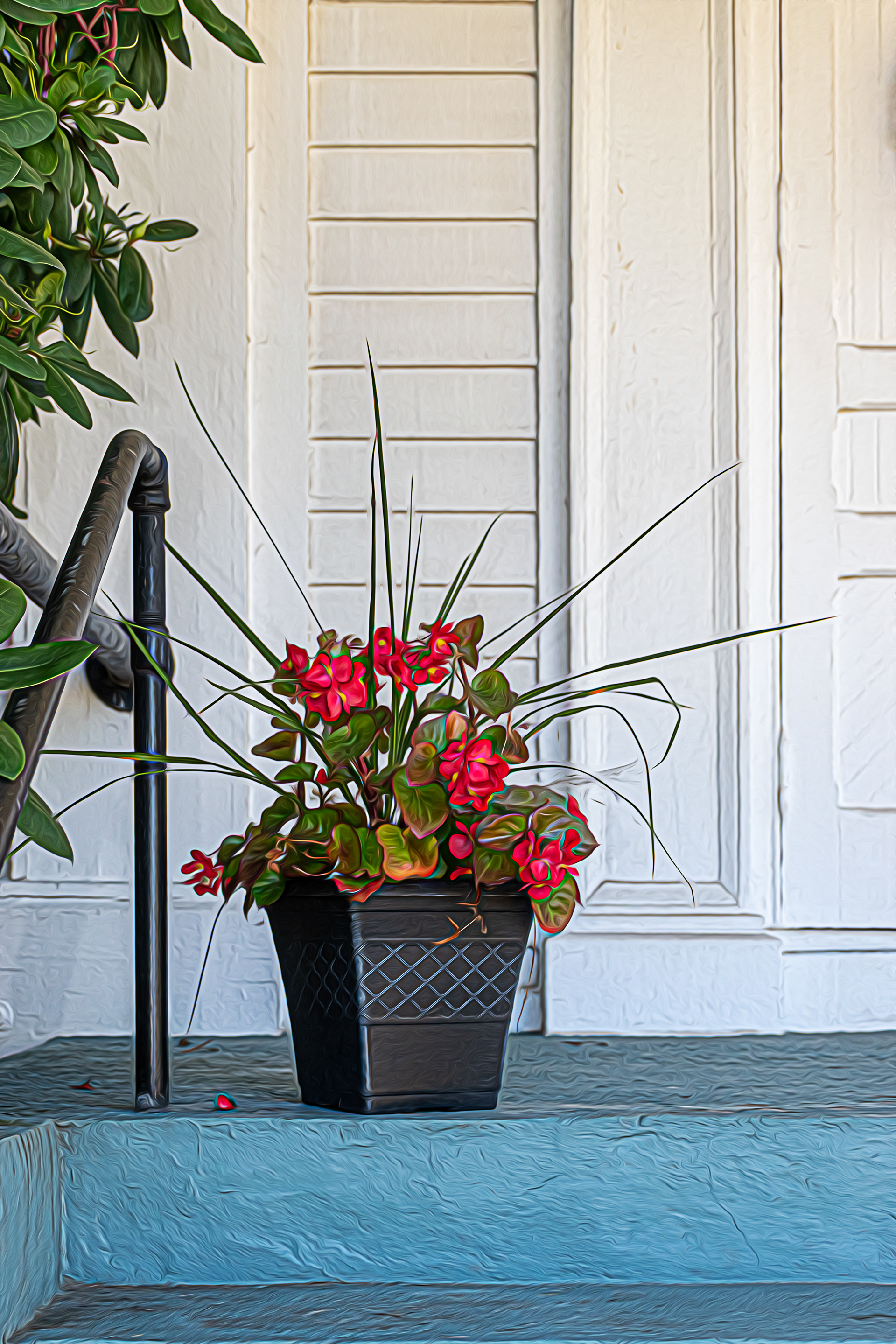 Planter on Blue Step