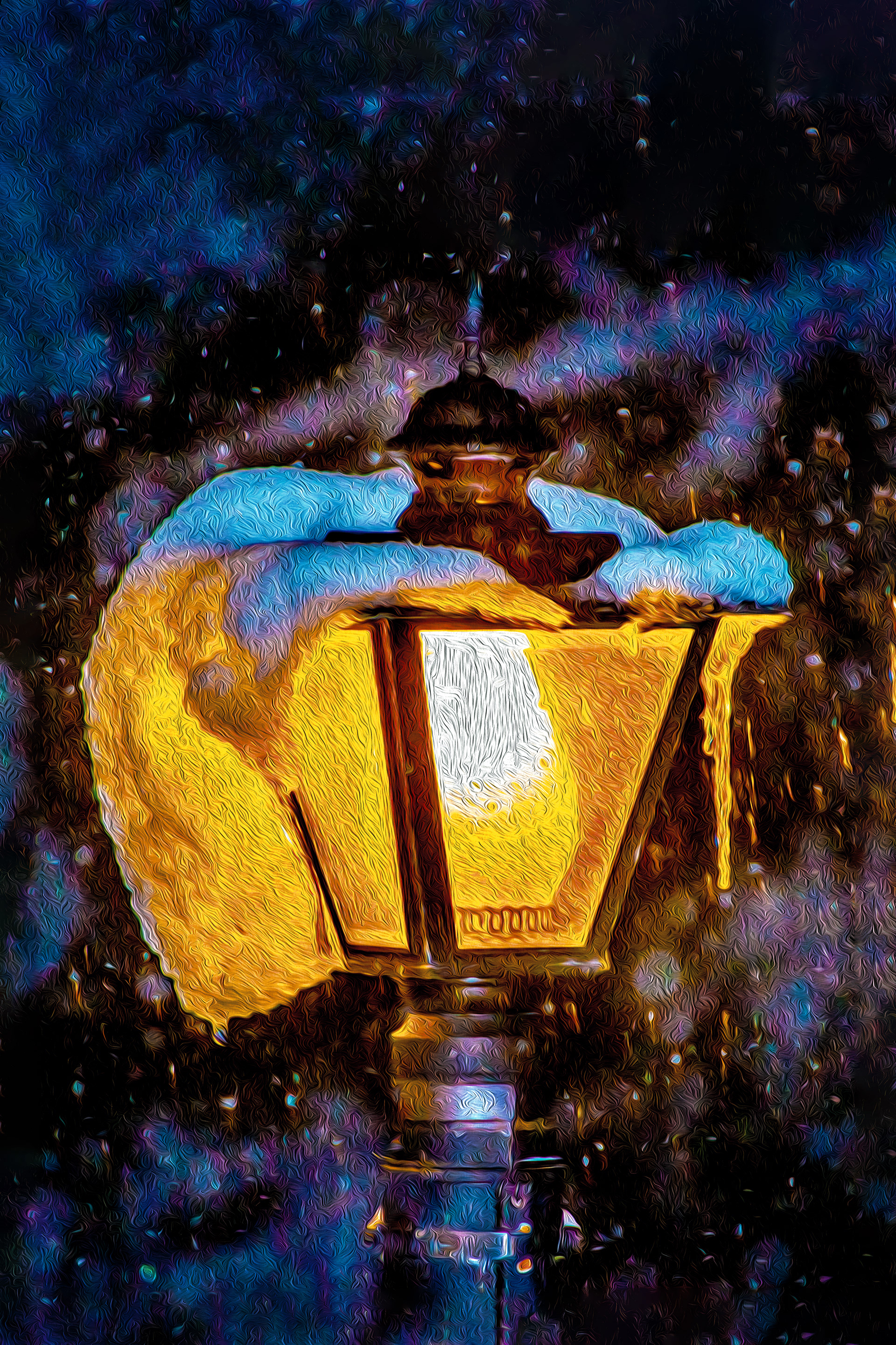 Snow on Lamp Post