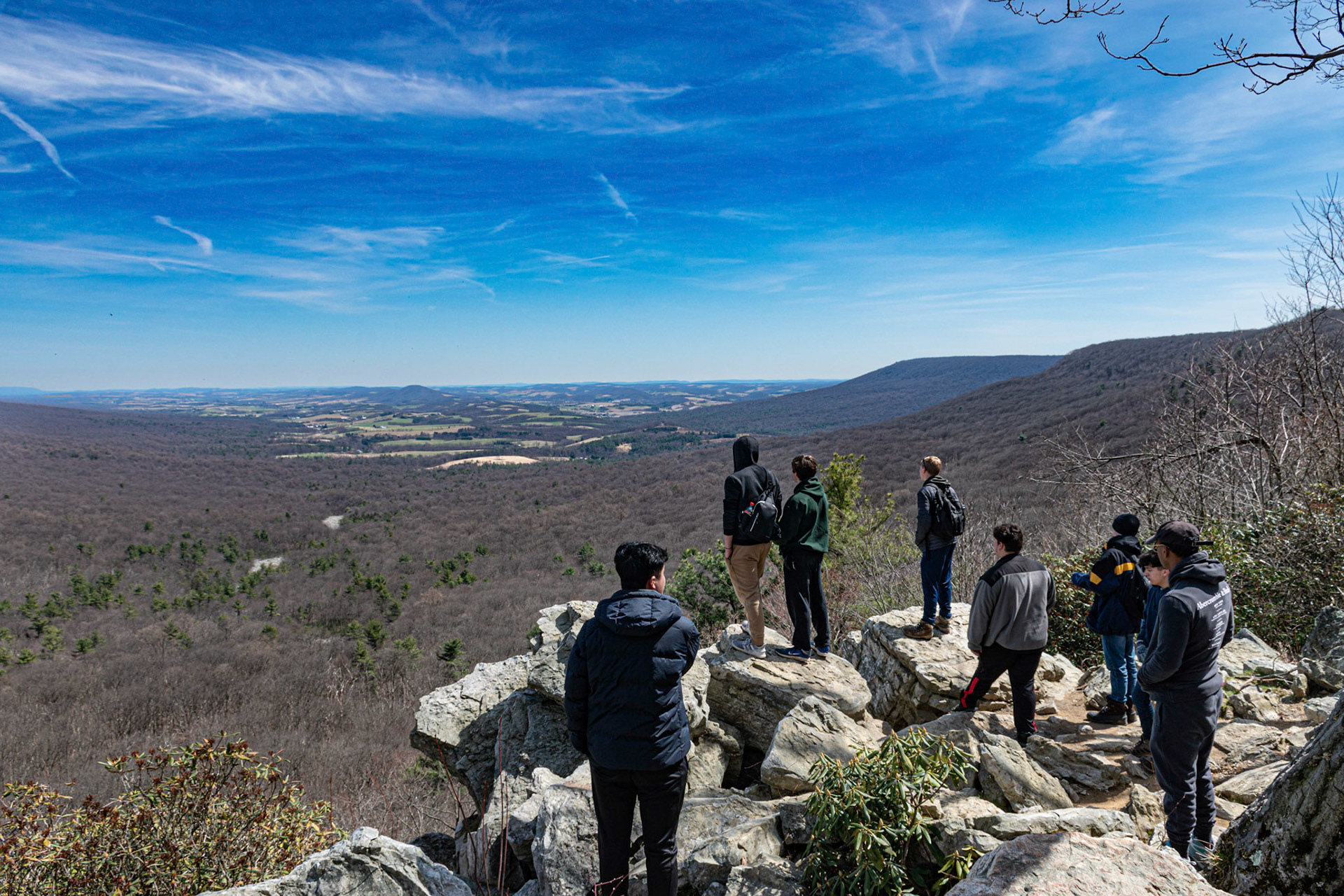 A Group of Hikers at Hawk Mountain