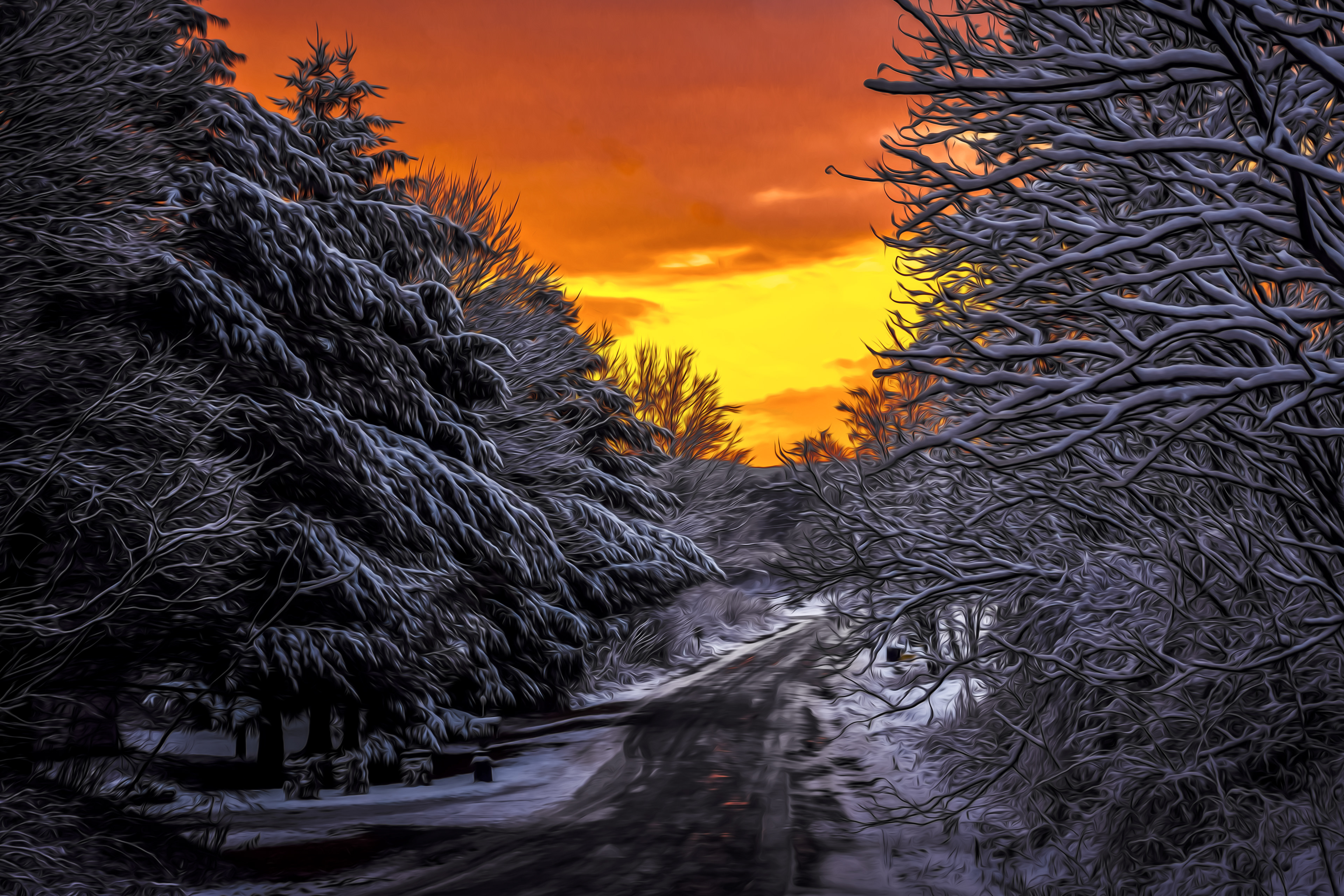 Snowy Seward Sunrise