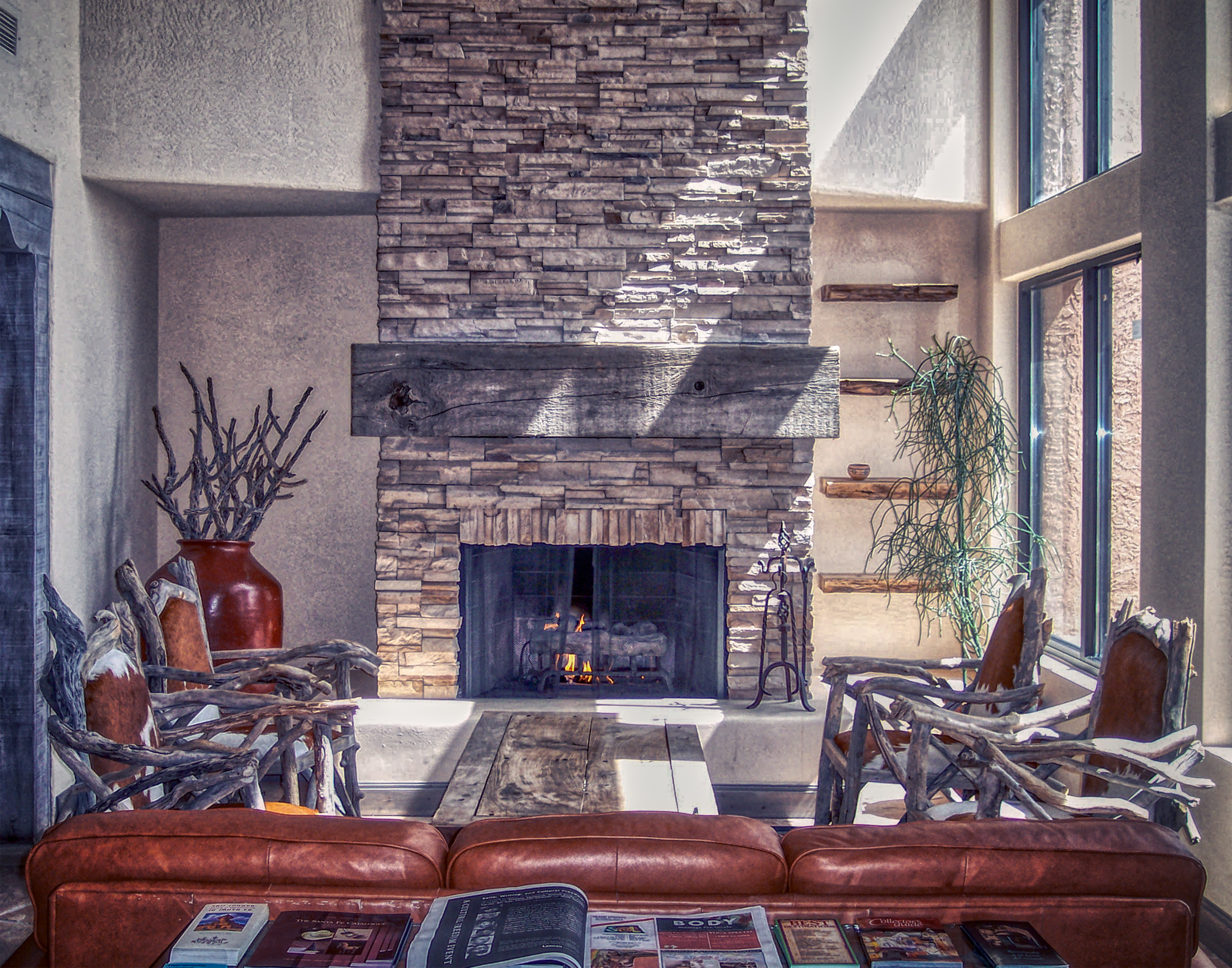 Stone Fireplace