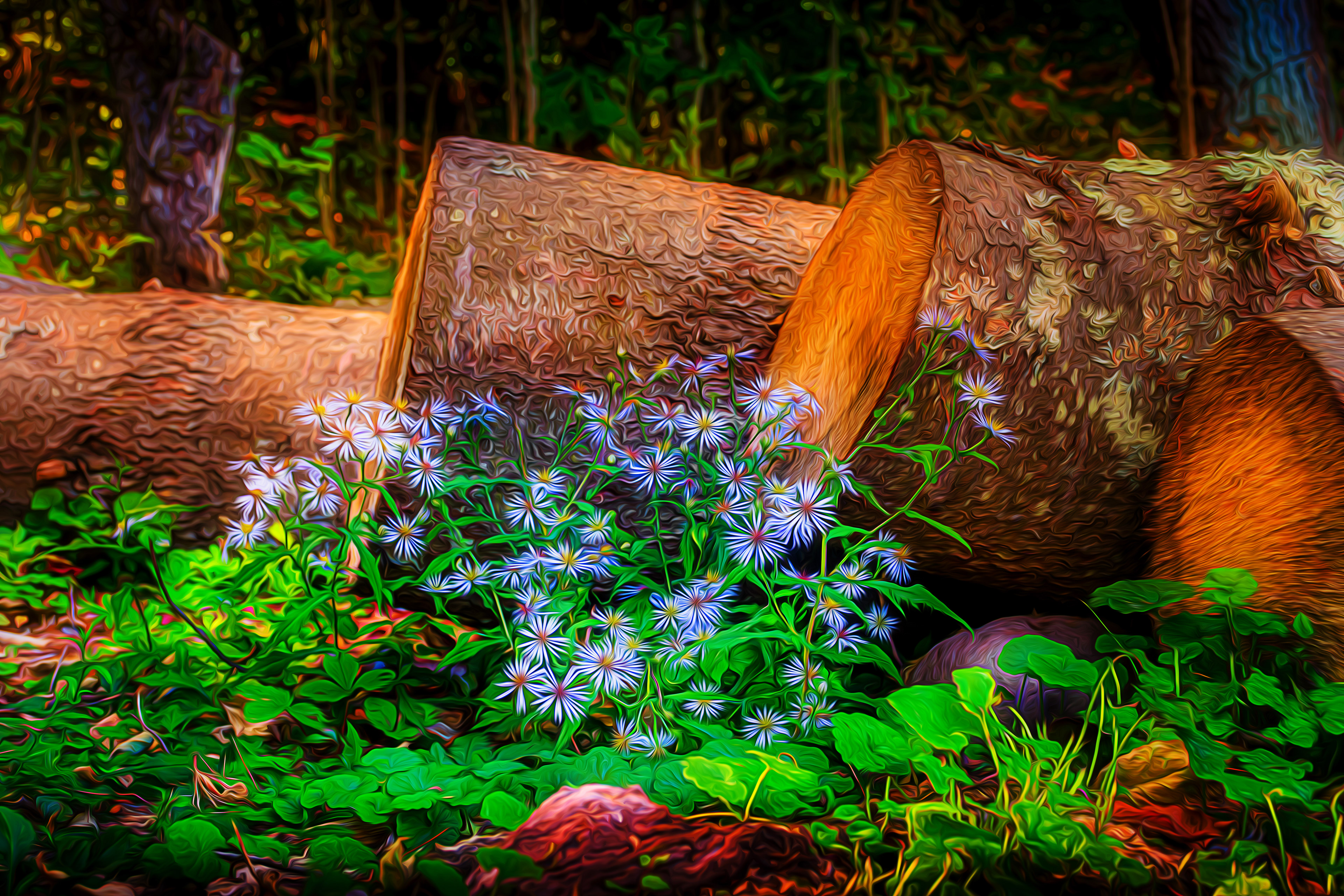 Flowers and Logs OP