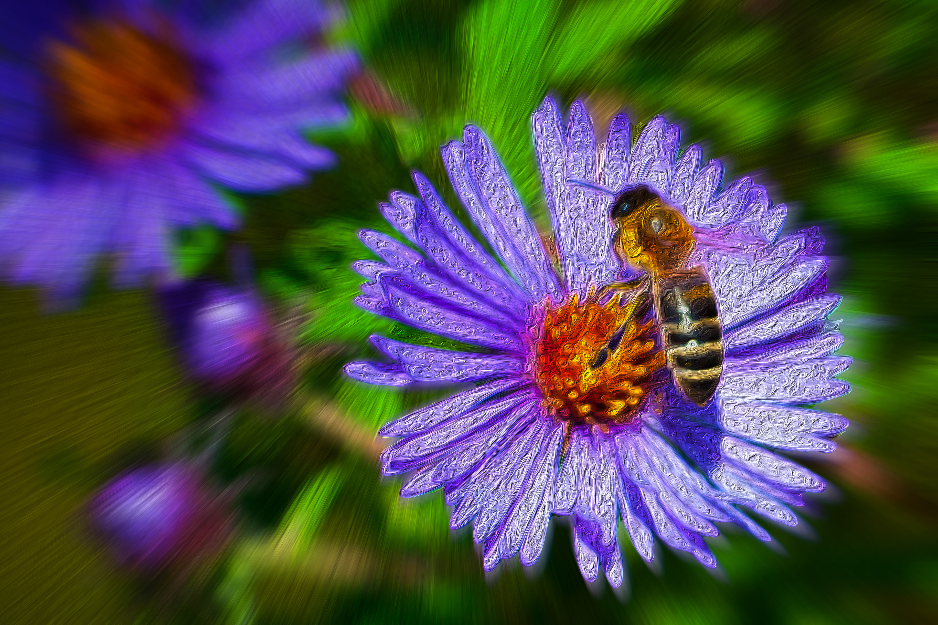 Bee Lavender Flower Zoom