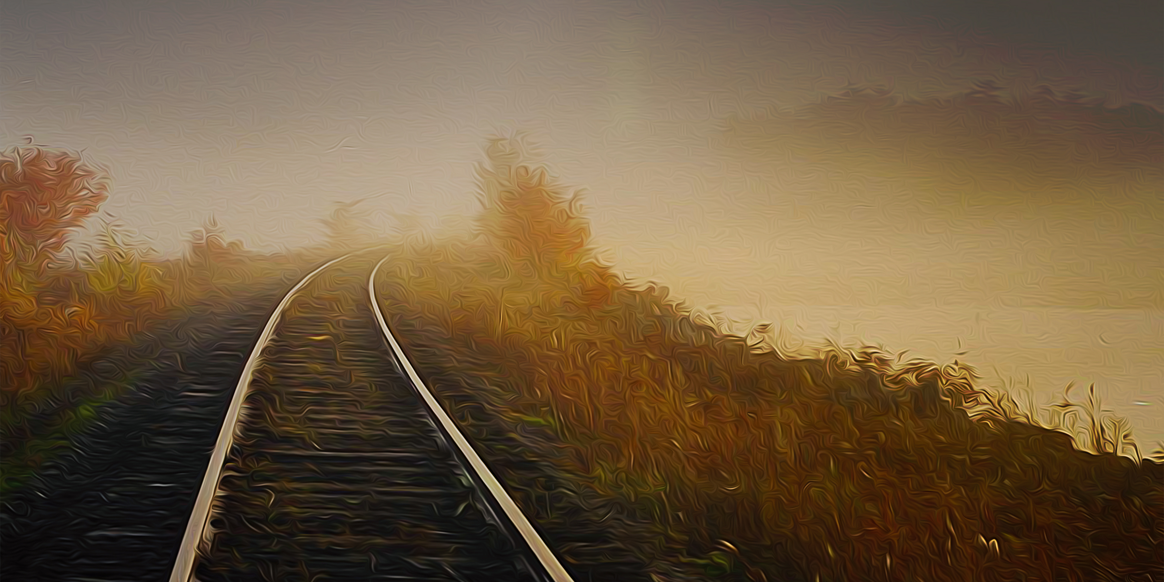 Tracks by Foggy Lake