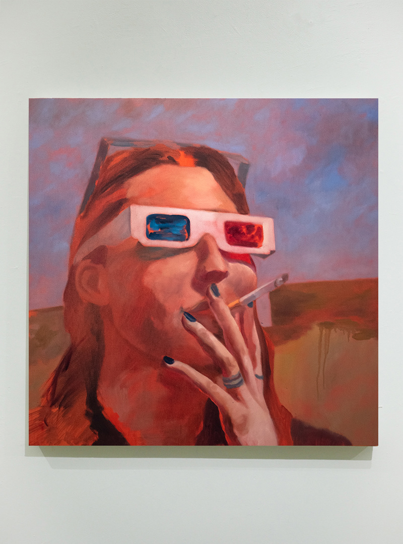 That Eclipse Everyone Saw, 2024, oil on canvas, 36 x 36 in