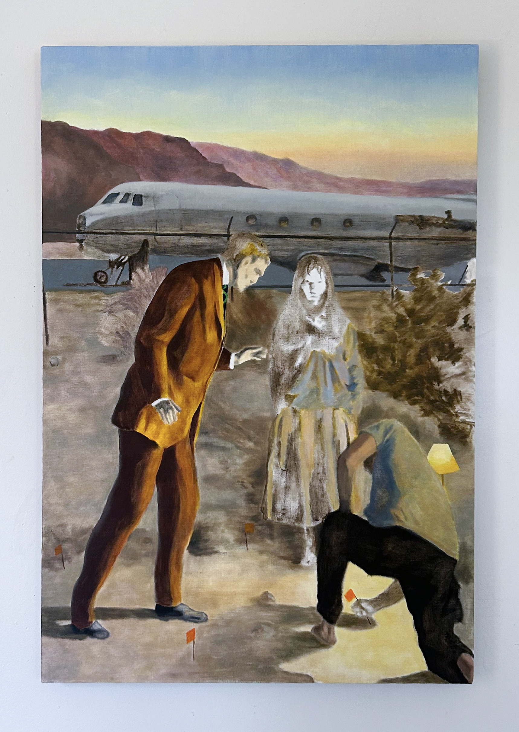 Air Travel, 2026, oil on linen, 38 x 26 in