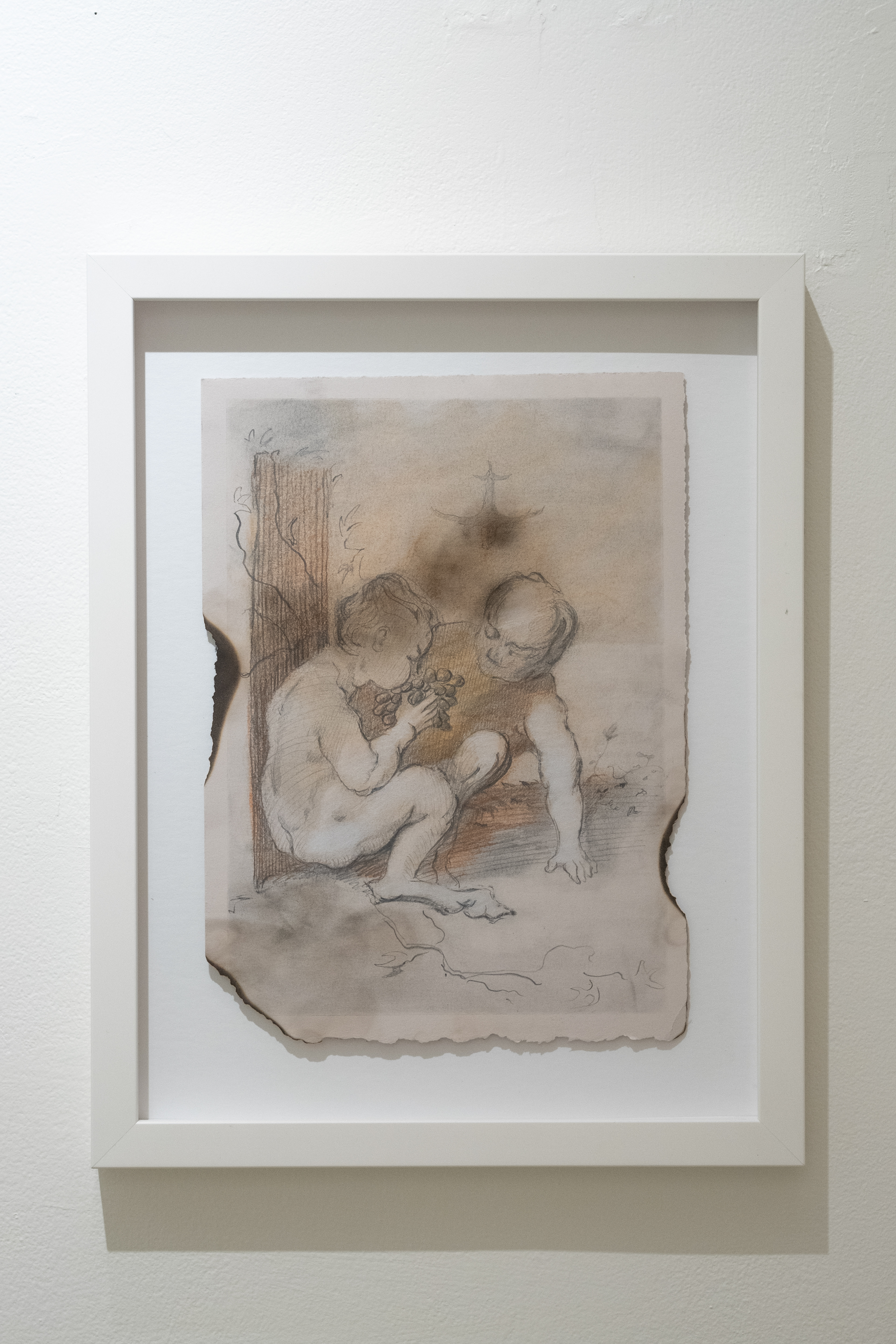 Revellers I, 2024, charcoal, graphite, and pastel on paper, 10 x 8 in