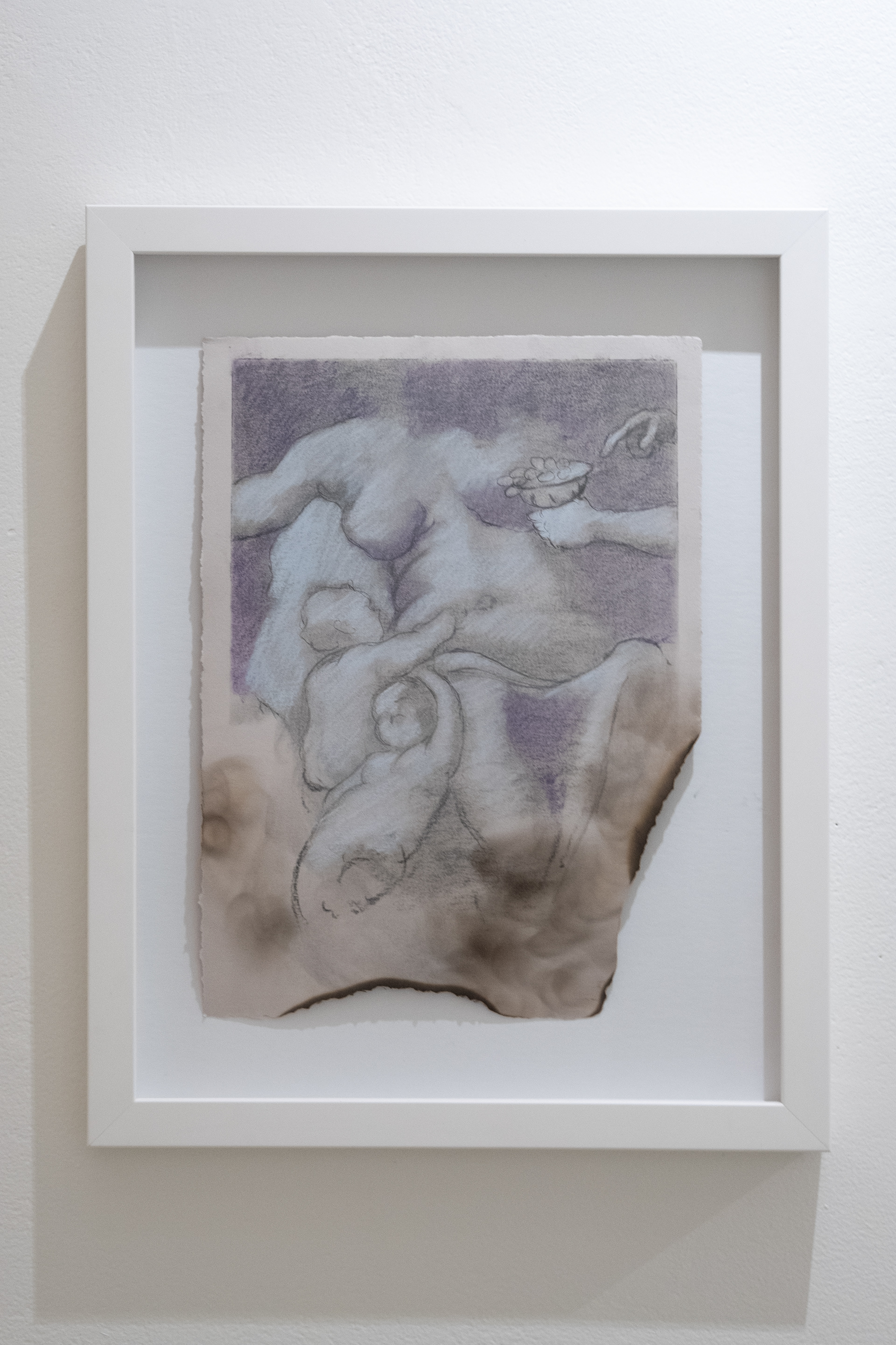 Revellers III, 2024, charcoal, graphite, and pastel on paper, 10 x 8 in