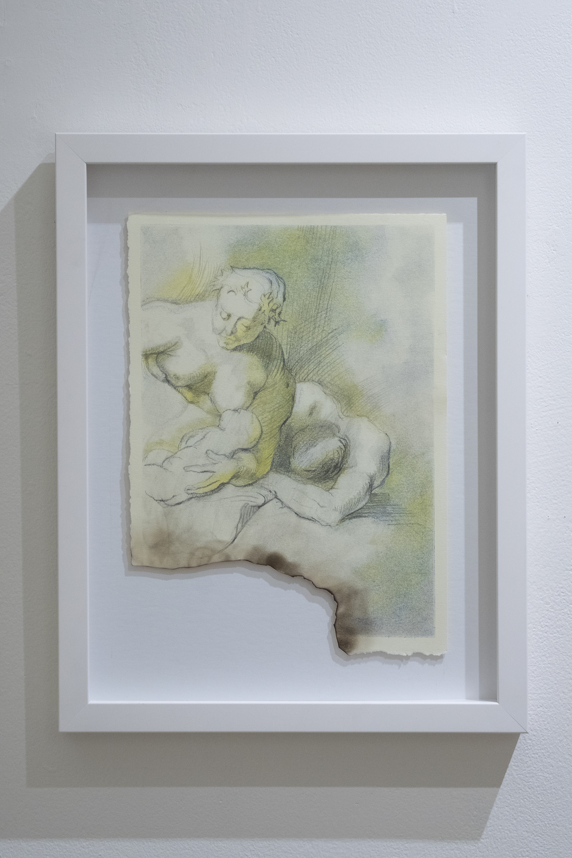 Revellers II, 2024, charcoal, graphite, and pastel on paper, 10 x 8 in